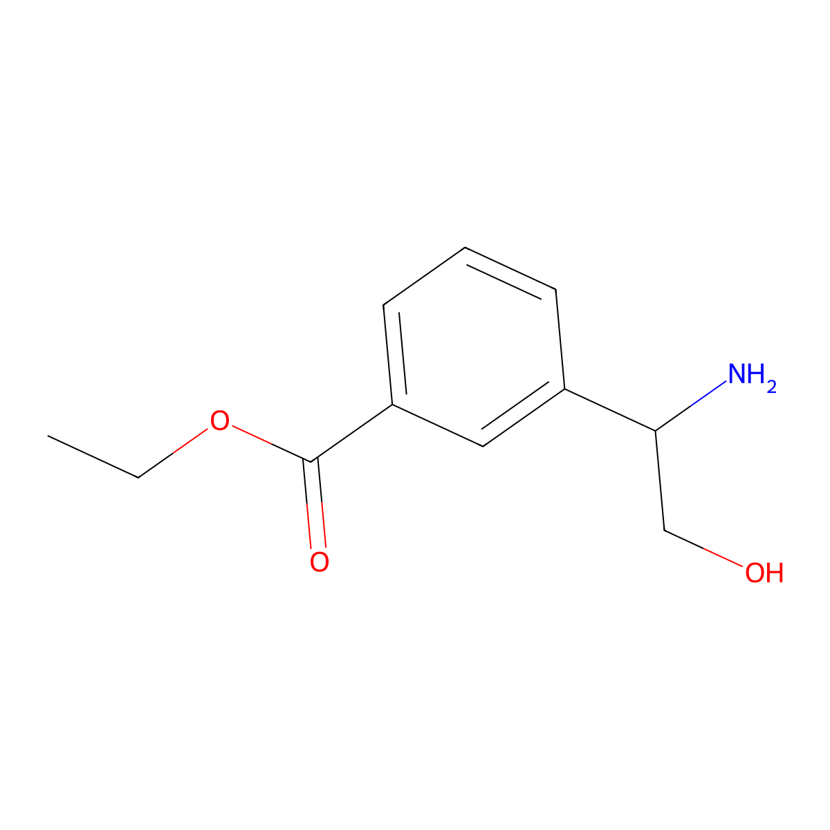 Ethyl 3-(1-amino-2-hydroxyethyl)benzoate molecular structure, CAS 209963-06-4