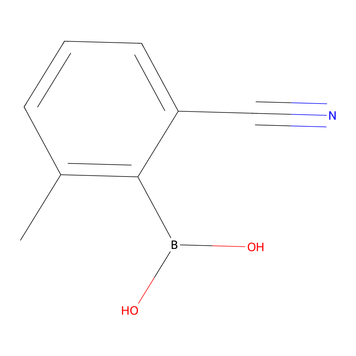(2-Cyano-6-methylphenyl)boronic acid molecular structure, CAS 2099672-57-6