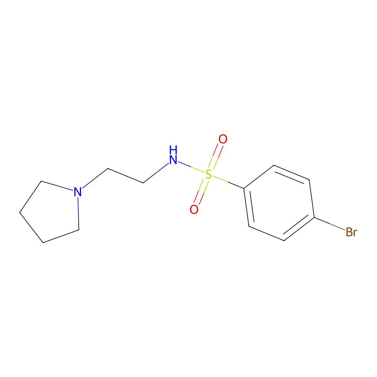 4-Bromo-N-(2-(pyrrolidin-1-yl)ethyl)benzenesulfonamide molecular structure, CAS 209968-27-4