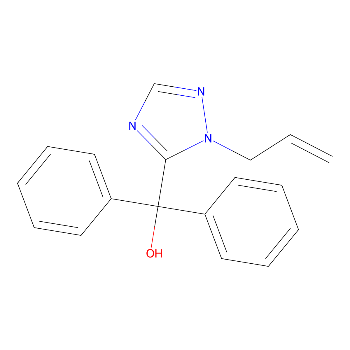 Diphenyl[1-(prop-2-en-1-yl)-1H-1,2,4-triazol-5-yl]methanol molecular structure, CAS 209970-00-3