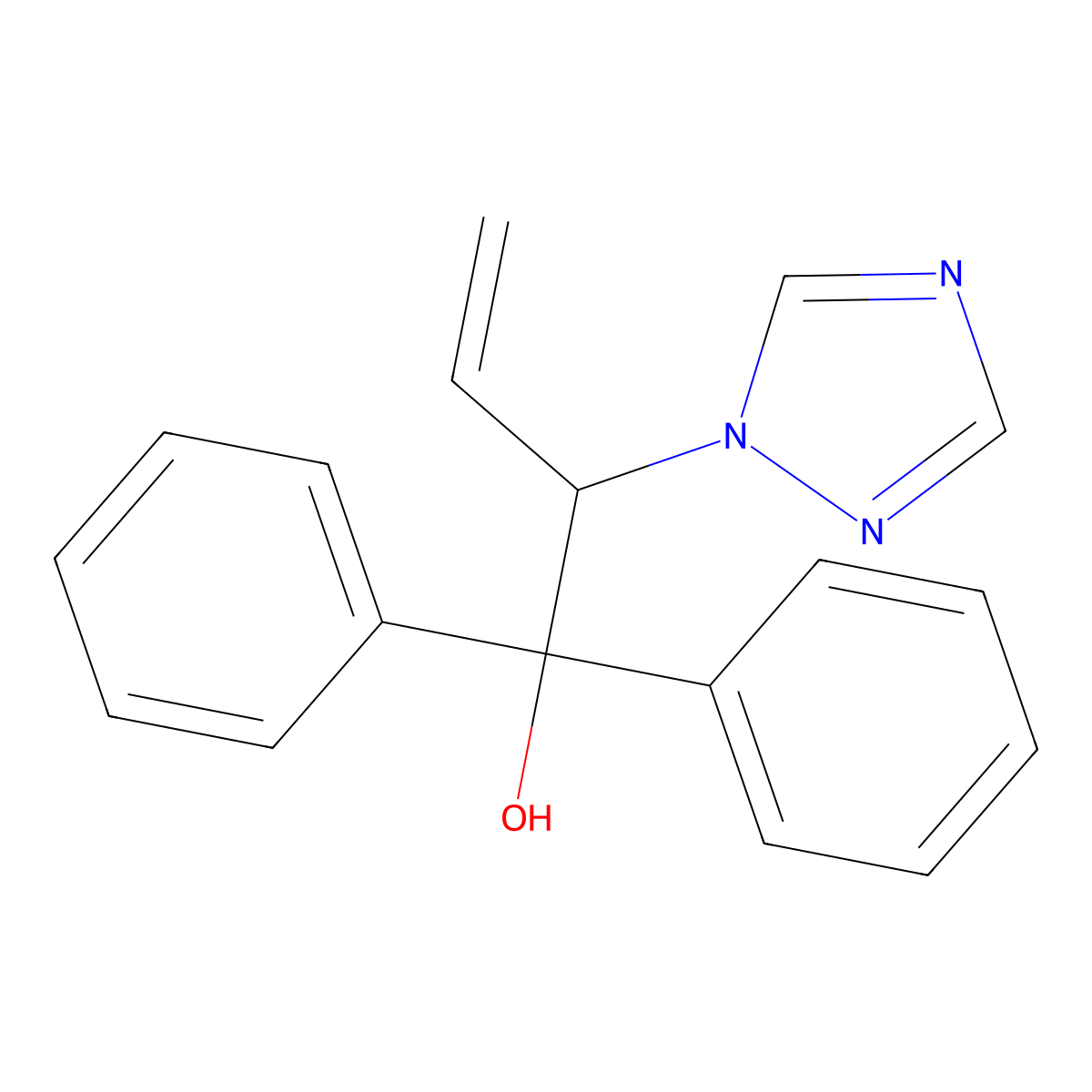 1,1-Diphenyl-2-(1H-1,2,4-triazol-1-yl)but-3-en-1-ol molecular structure, CAS 209970-04-7