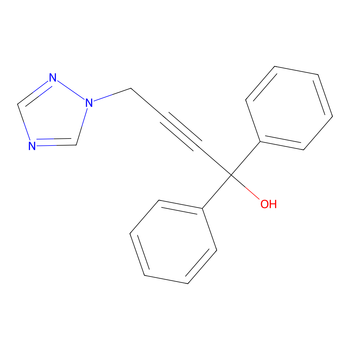1,1-Diphenyl-4-(1H-1,2,4-triazol-1-yl)but-2-yn-1-ol molecular structure, CAS 209970-11-6