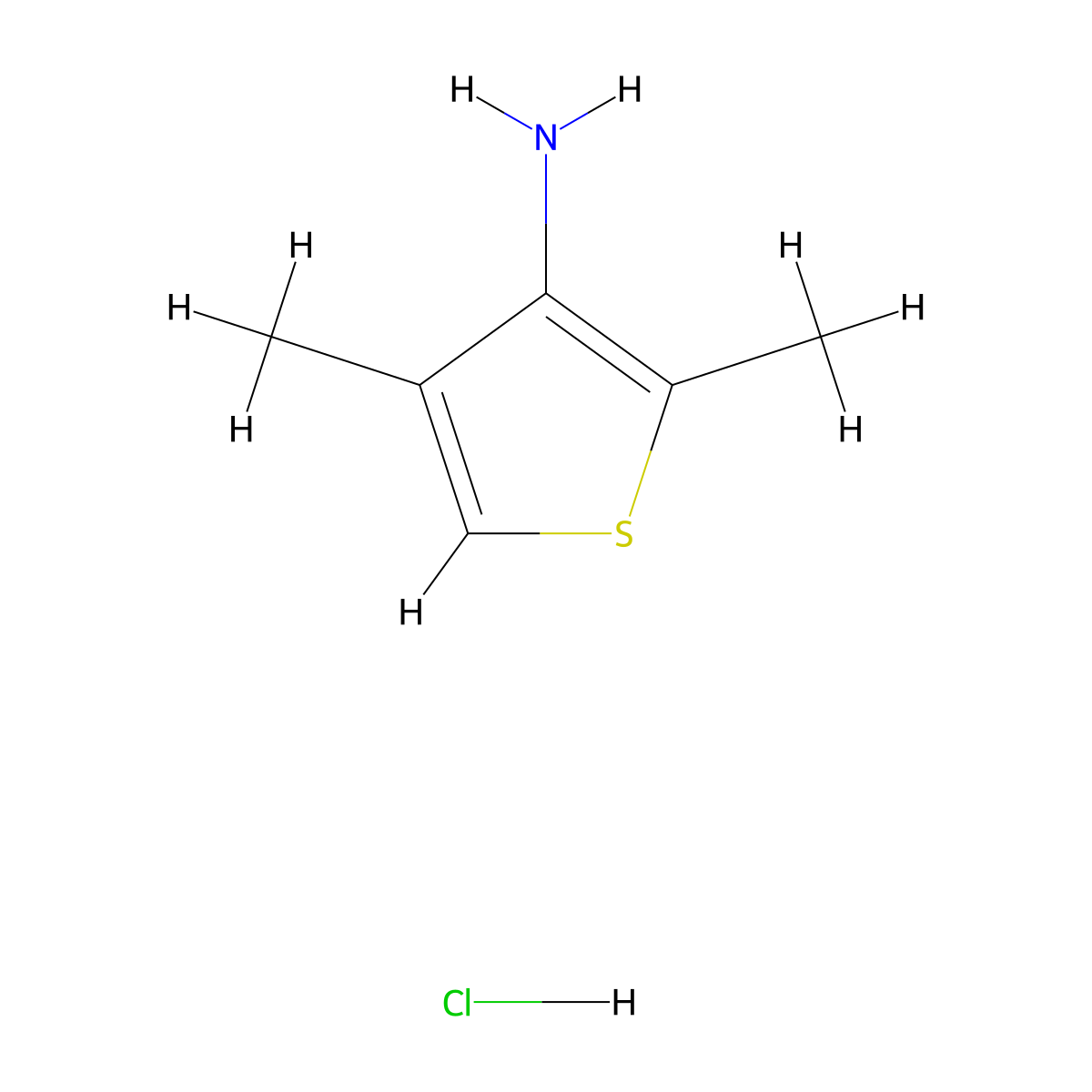 2,4-Dimethylthiophen-3-amine hydrochloride molecular structure, CAS 2099705-25-4