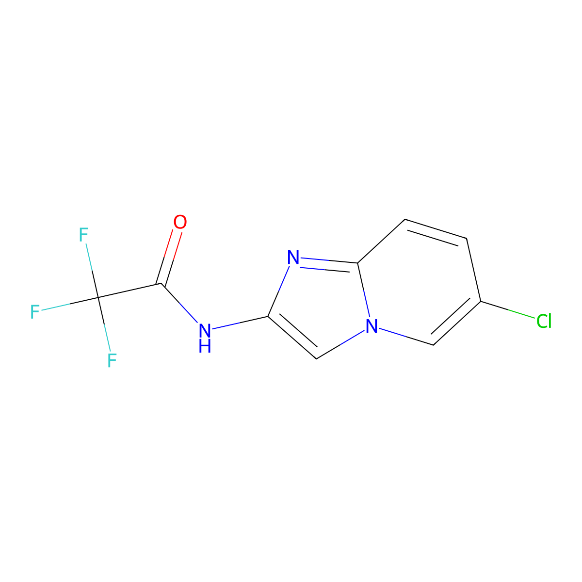 N-(6-chloroimidazo[1,2-a]pyridin-2-yl)-2,2,2-trifluoroacetamide molecular structure, CAS 209971-48-2