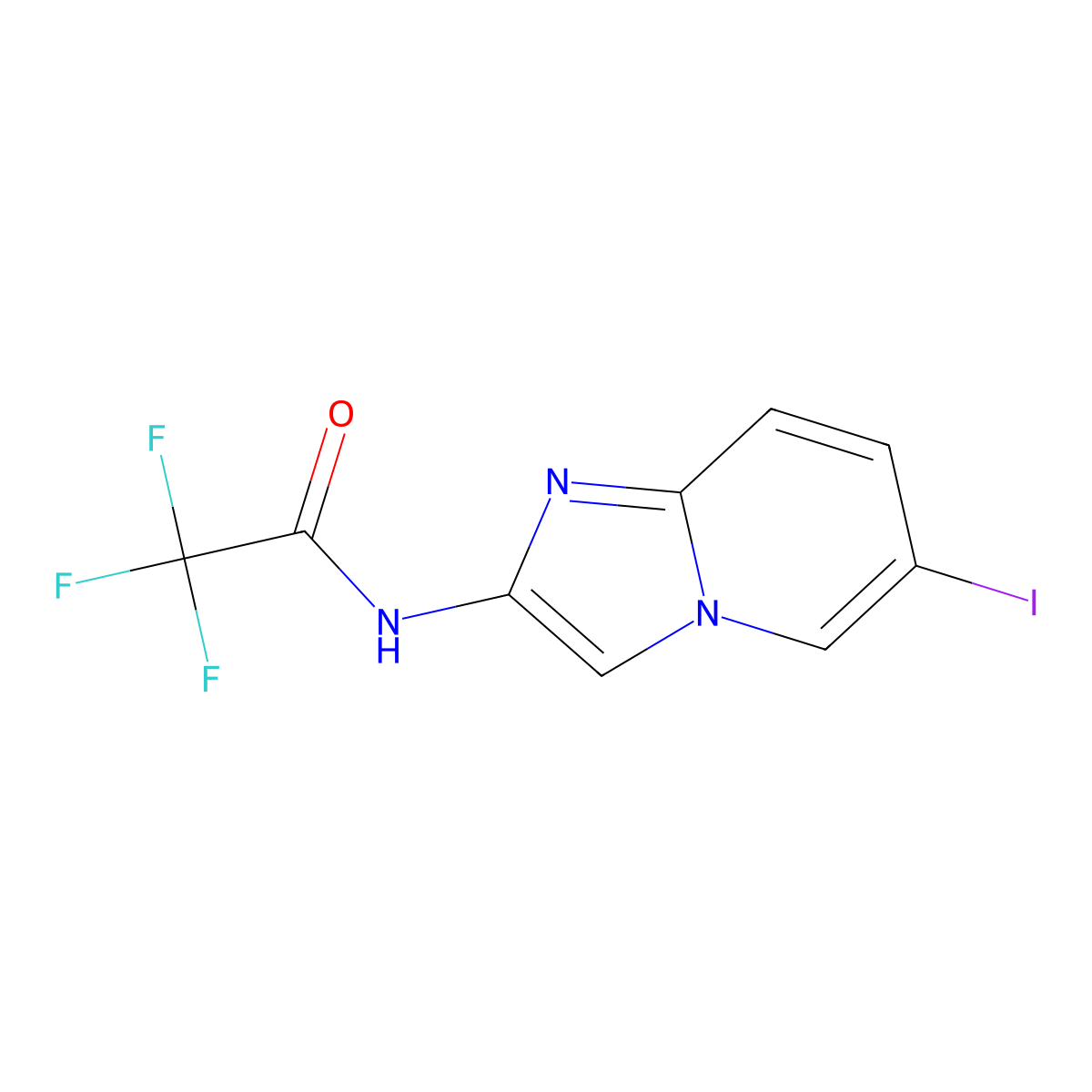 2,2,2-trifluoro-N-(6-iodoimidazo[1,2-a]pyridin-2-yl)acetamide molecular structure, CAS 209971-49-3