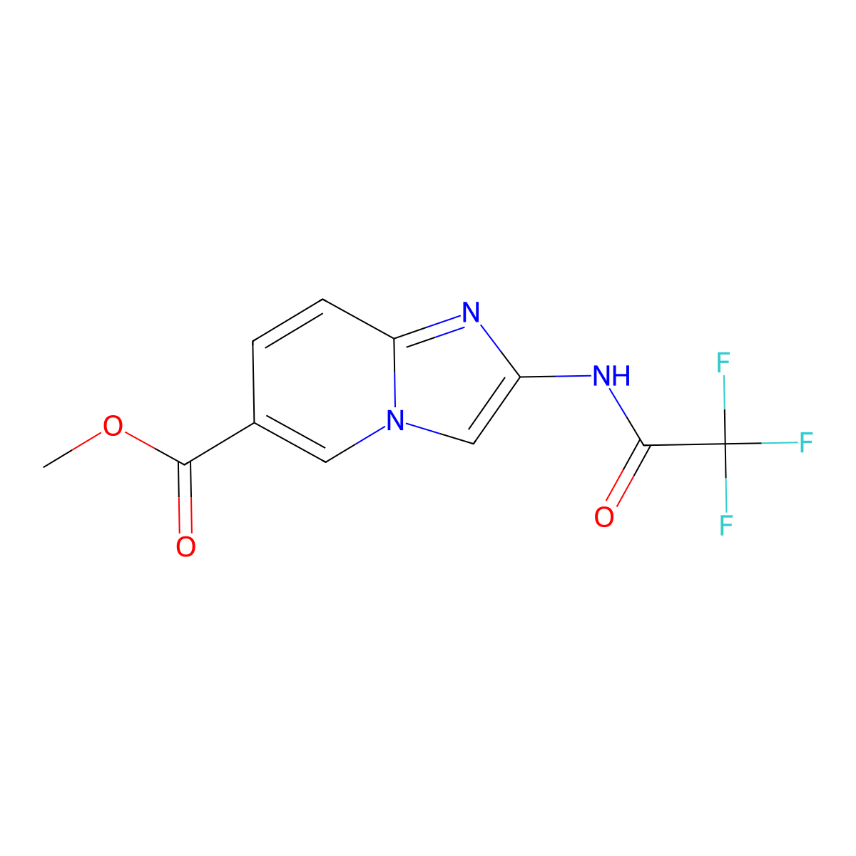 Methyl 2-(2,2,2-trifluoroacetamido)imidazo[1,2-A]pyridine-6-carboxylate molecular structure, CAS 209971-50-6