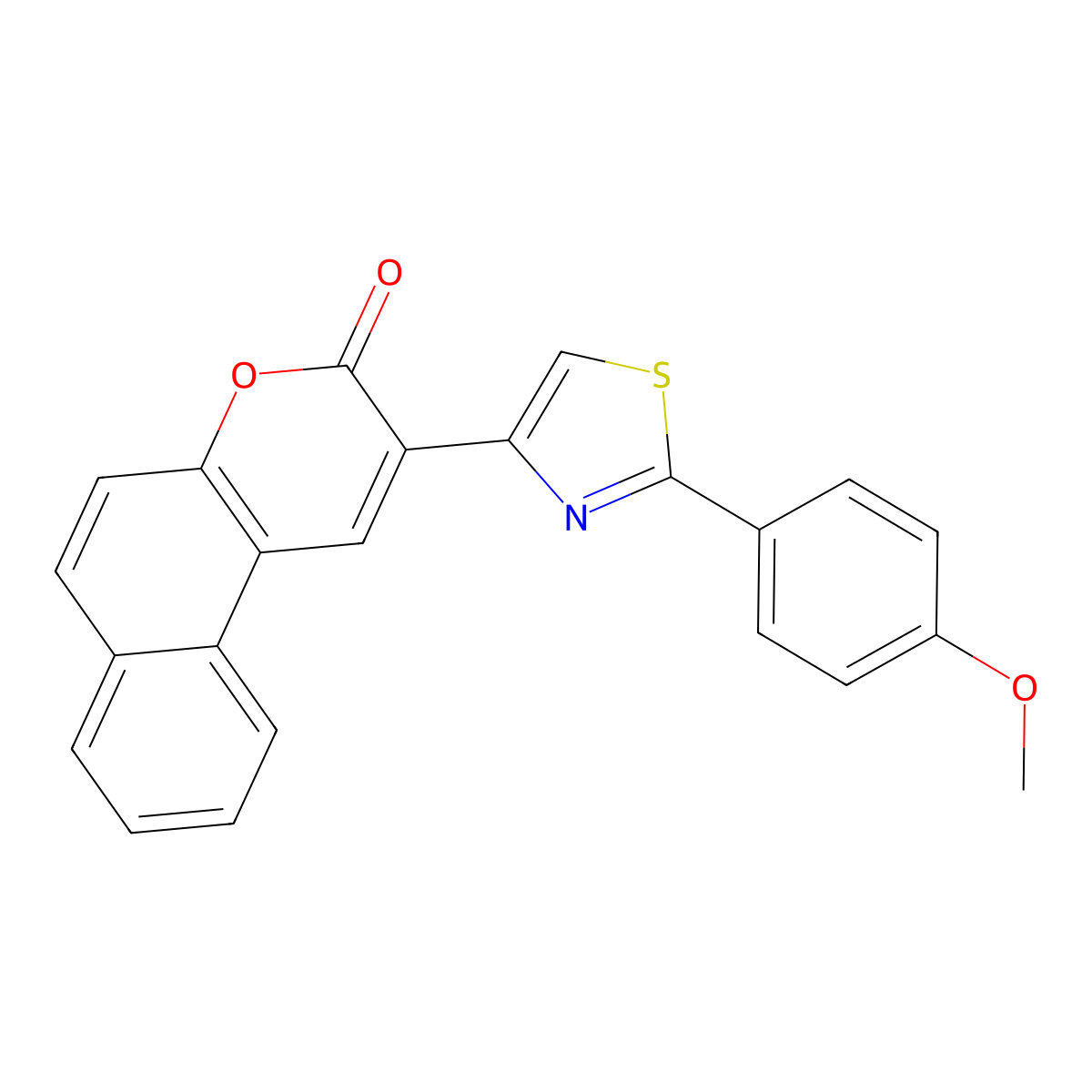 2-[2-(4-methoxyphenyl)-1,3-thiazol-4-yl]-3H-benzo[f]chromen-3-one molecular structure, CAS 209974-78-7