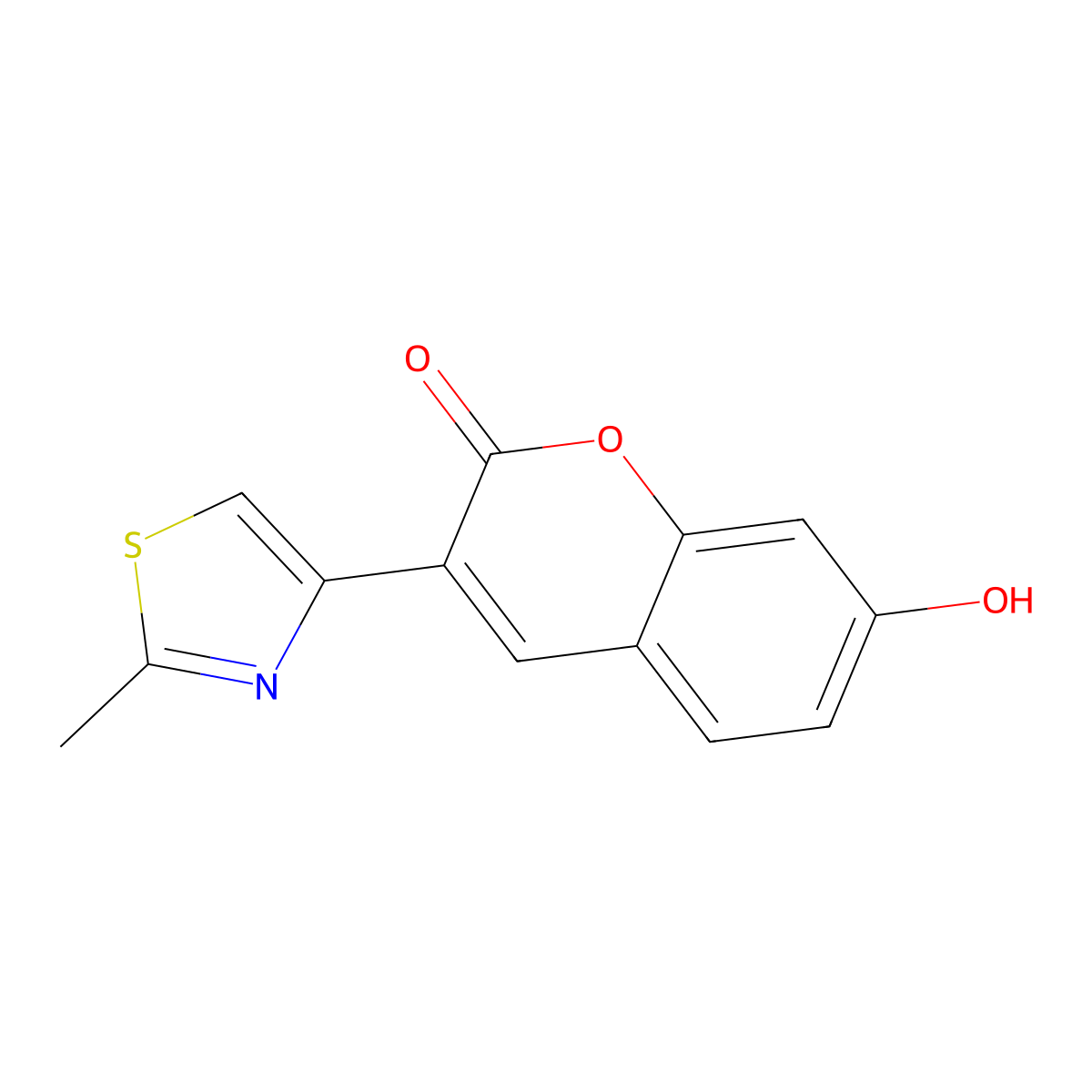 7-hydroxy-3-(2-methylthiazol-4-yl)-2H-chromen-2-one molecular structure, CAS 209974-79-8