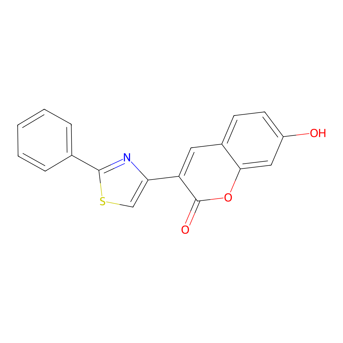 7-Hydroxy-3-(2-phenyl-thiazol-4-yl)-chromen-2-one molecular structure, CAS 209974-81-2
