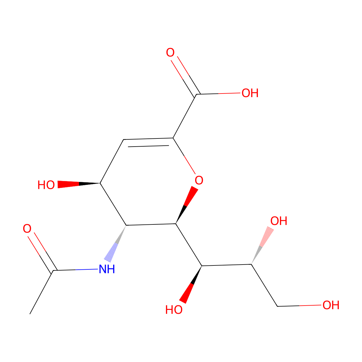 5-N-Acetyl-2-deoxy-2,3-didehydro-neuraminic acid molecular structure, CAS 209977-53-7