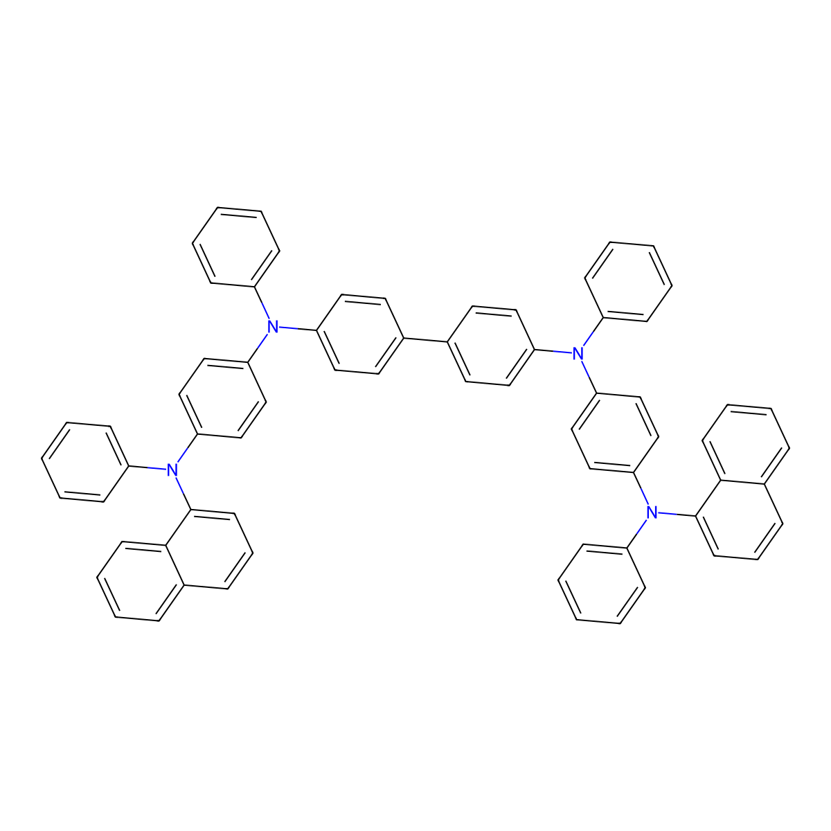 N1,N1'-([1,1'-Biphenyl]-4,4'-diyl)bis(N4-(naphthalen-1-yl)-N1,N4-diphenylbenzene-1,4-diamine) molecular structure, CAS 209980-47-2