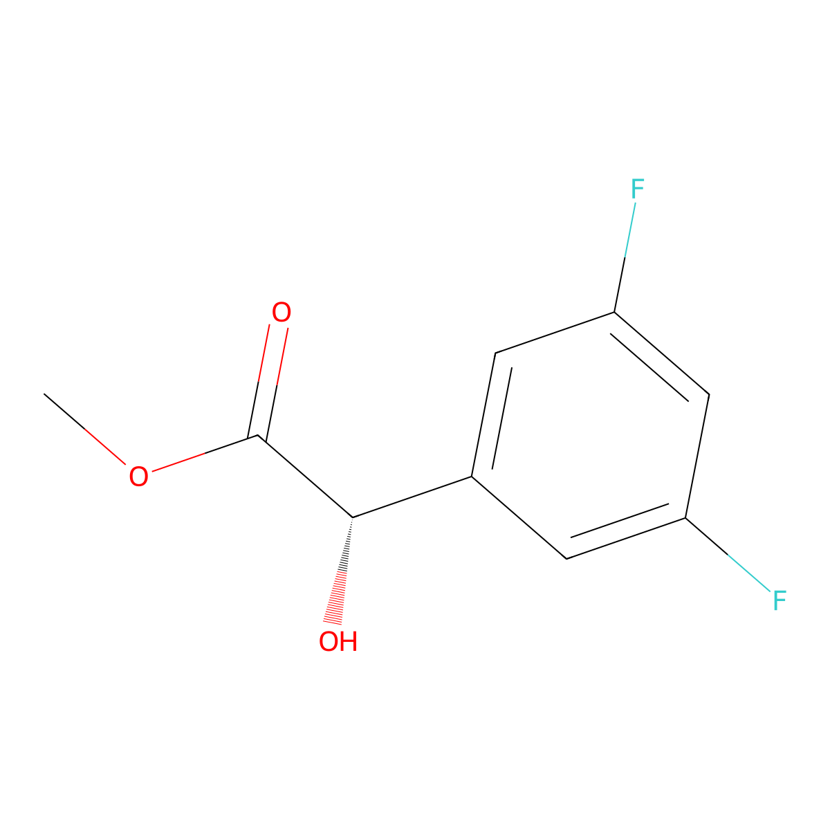 (S)-methyl 2-(3,5-difluorophenyl)-2-hydroxyacetate molecular structure, CAS 209982-92-3