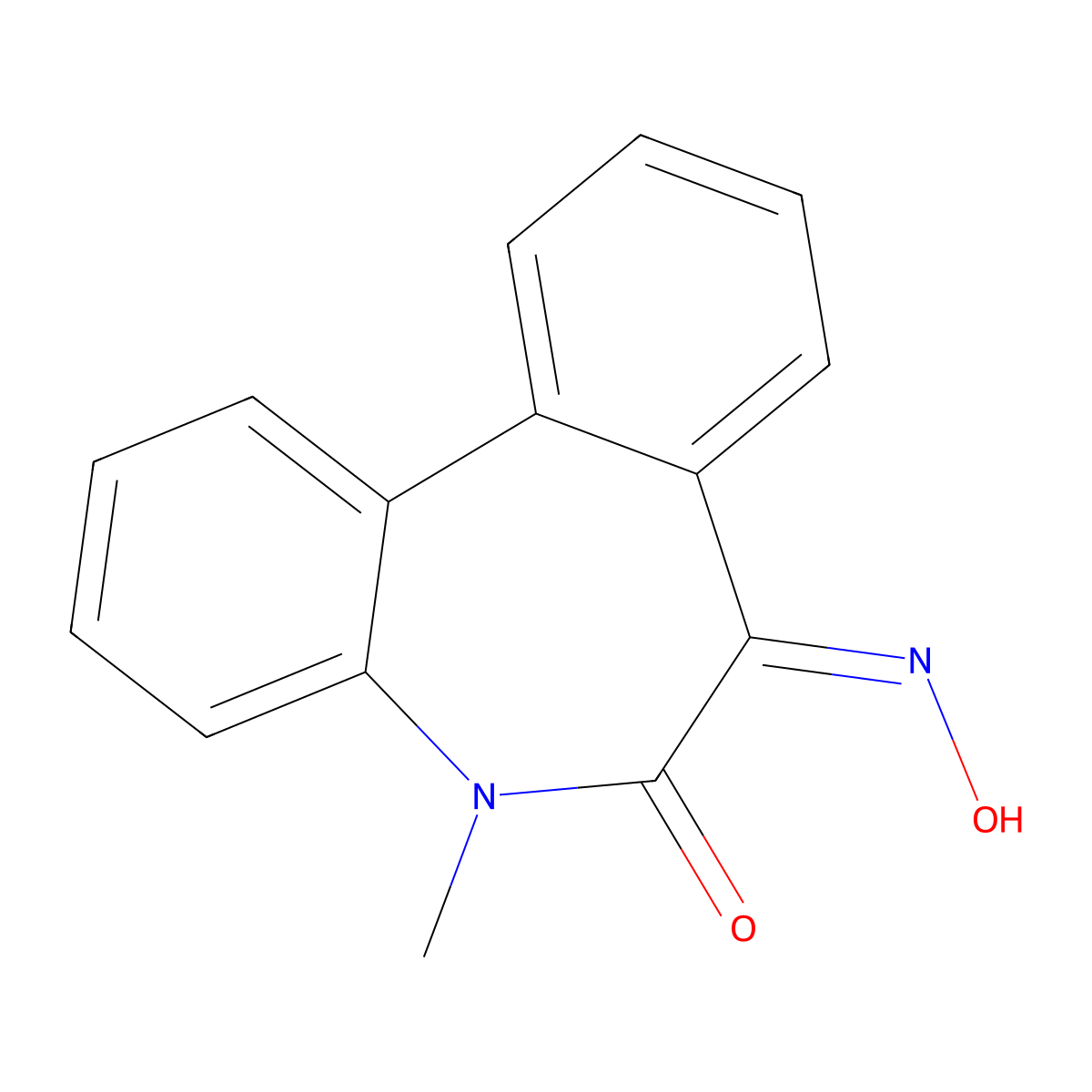 5-Methyl-5H-dibenz[b,d]azepine-6,7-dione 7-Oxime molecular structure, CAS 209984-31-6