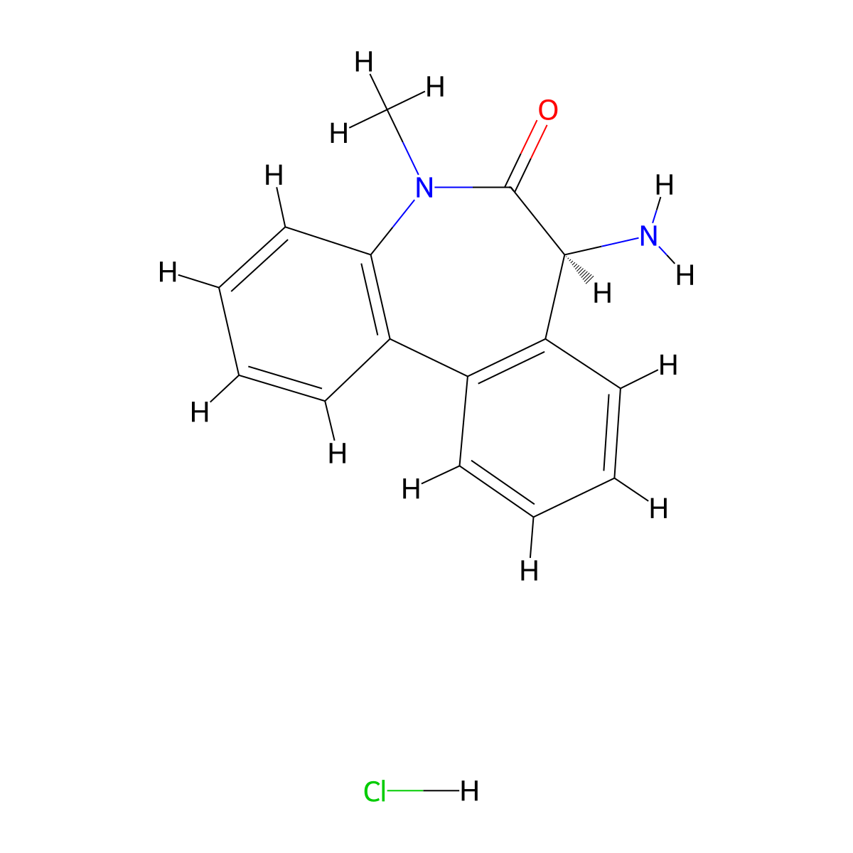 (S)-7-Amino-5-methyl-5,7-dihydro-6H-dibenzo[b,d]azepin-6-one Hydrochloride molecular structure, CAS 209984-55-4