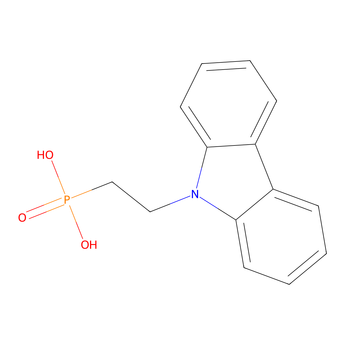 (2-(9H-carbazol-9-yl)ethyl)phosphonic acid molecular structure, CAS 20999-38-6