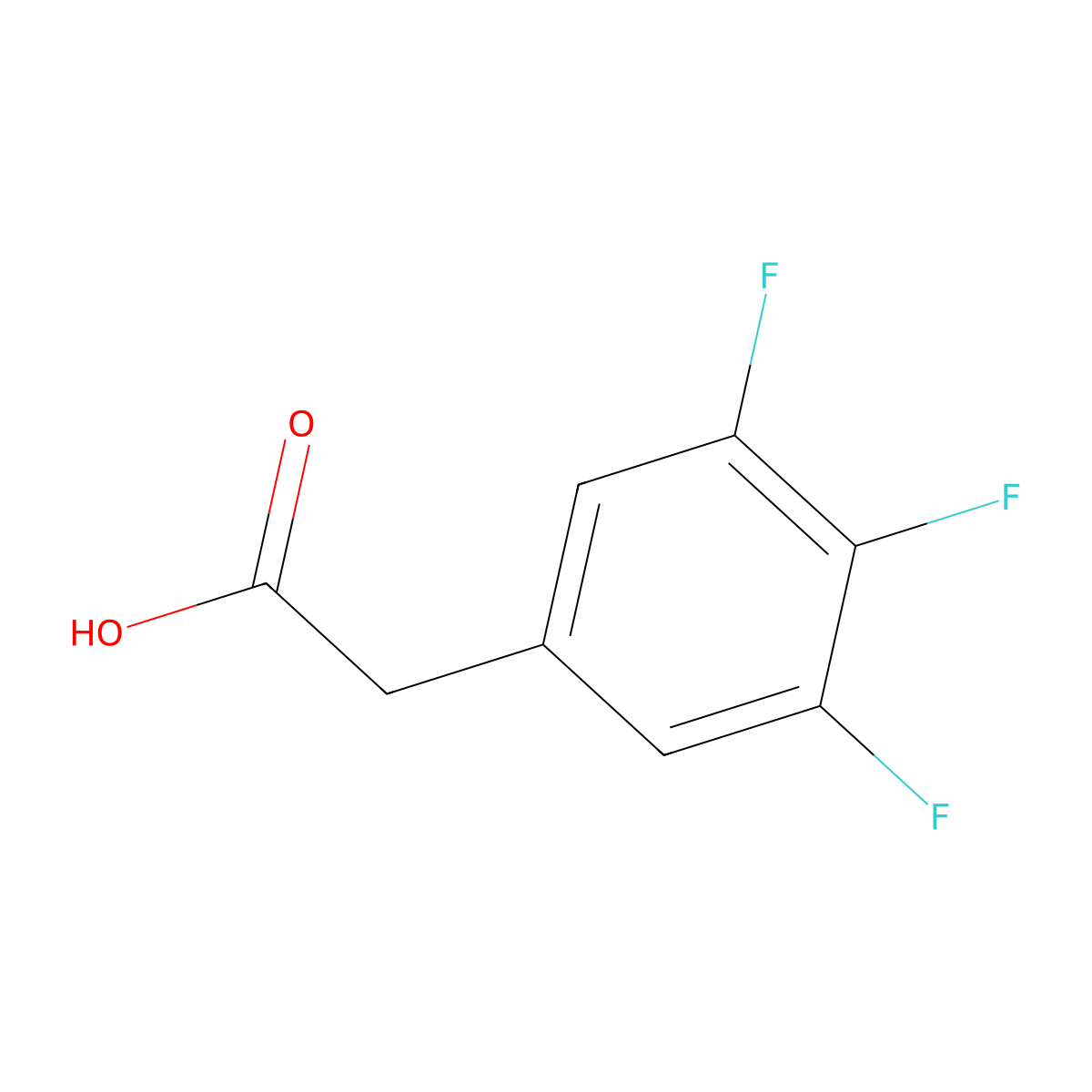 3,4,5-Trifluorophenylacetic acid molecular structure, CAS 209991-62-8