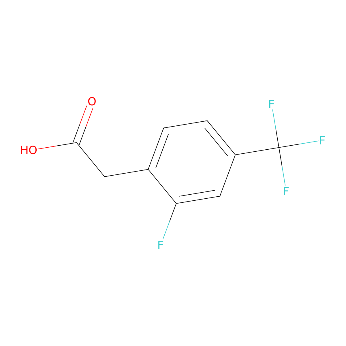 2-Fluoro-4-(trifluoromethyl)phenylacetic acid molecular structure, CAS 209991-64-0