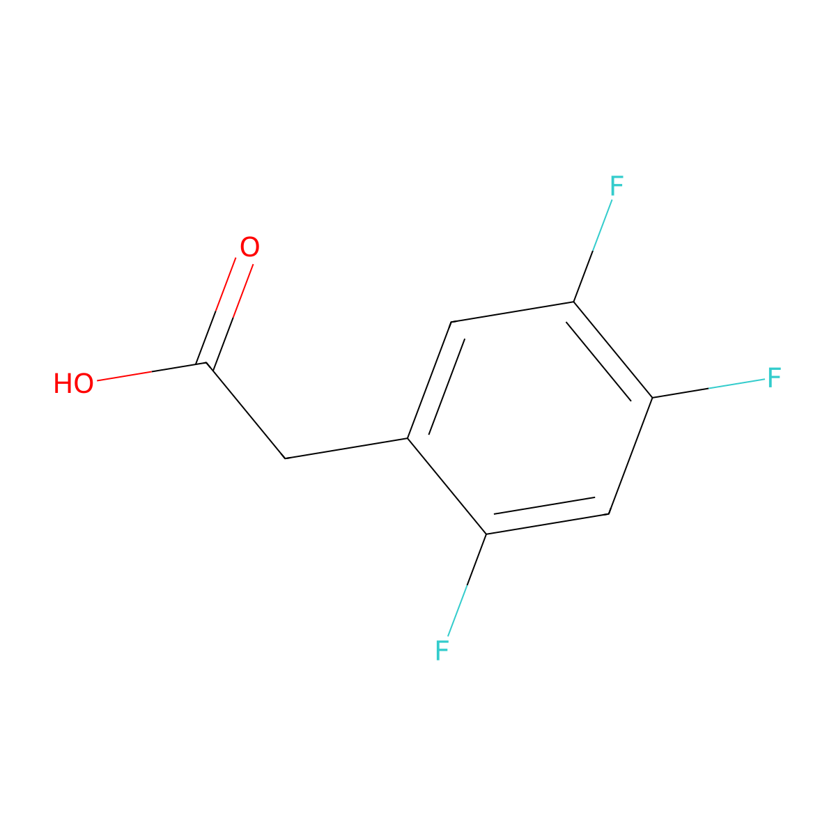 2,4,5-Trifluorophenylacetic acid molecular structure, CAS 209995-38-0