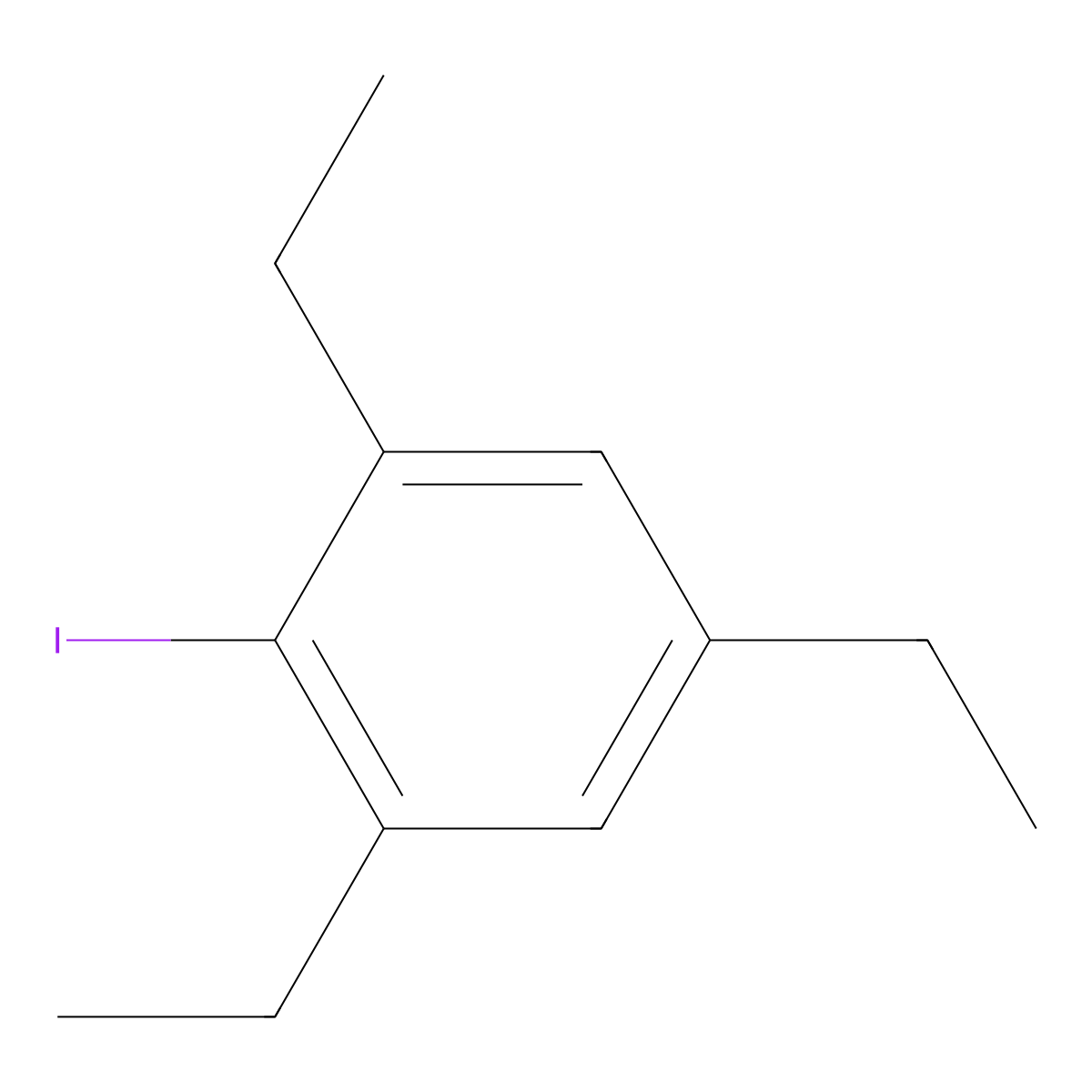 1,3,5-Triethyl-2-iodobenzene molecular structure, CAS 2100-21-2