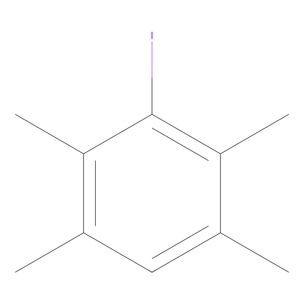 1-Iodo-2,3,5,6-tetramethylbenzene molecular structure, CAS 2100-25-6