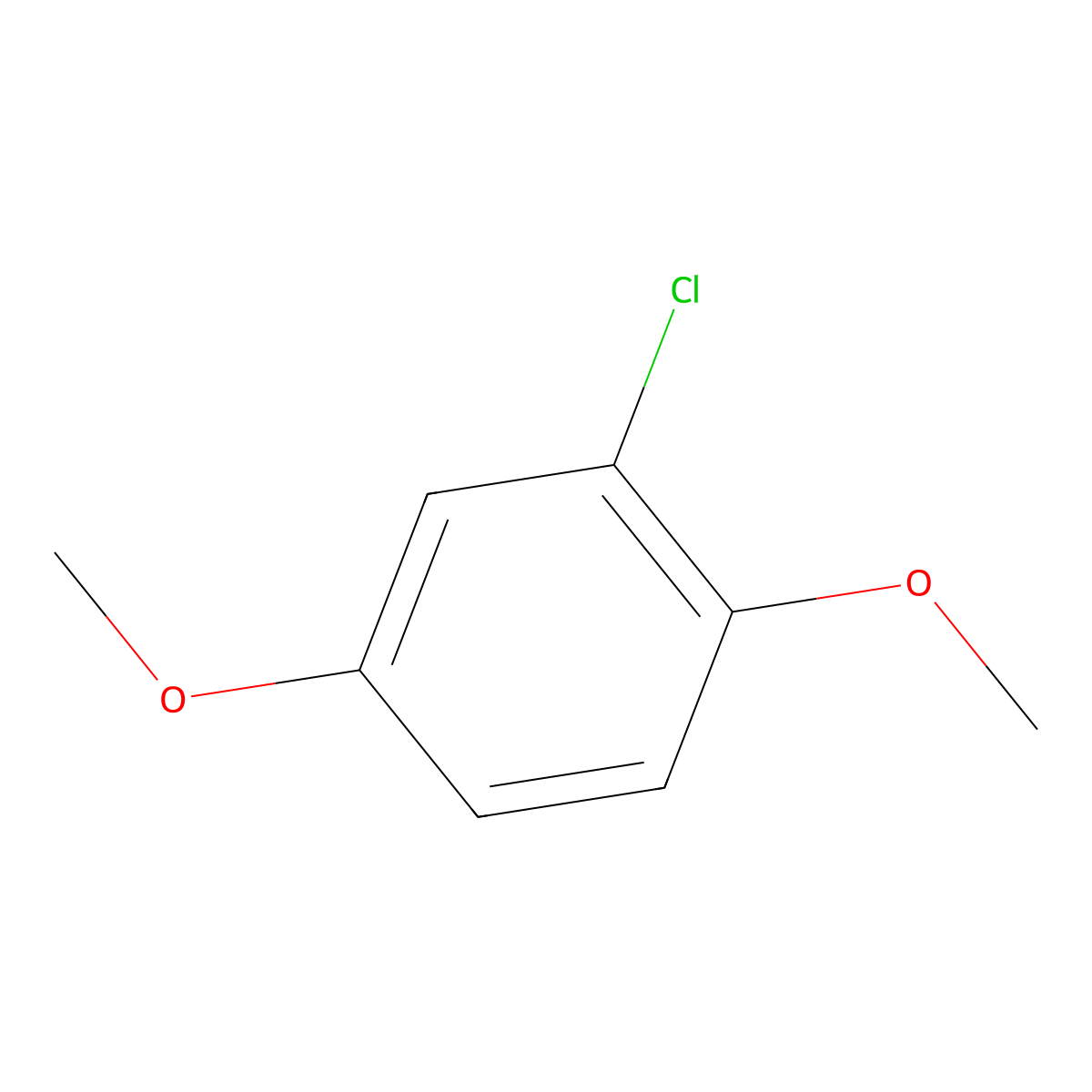 2-Chloro-1,4-dimethoxybenzene molecular structure, CAS 2100-42-7