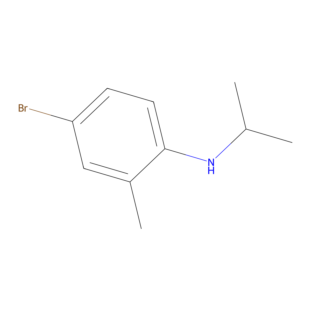 4-bromo-2-methyl-N-(propan-2-yl)aniline molecular structure, CAS 2100-47-2