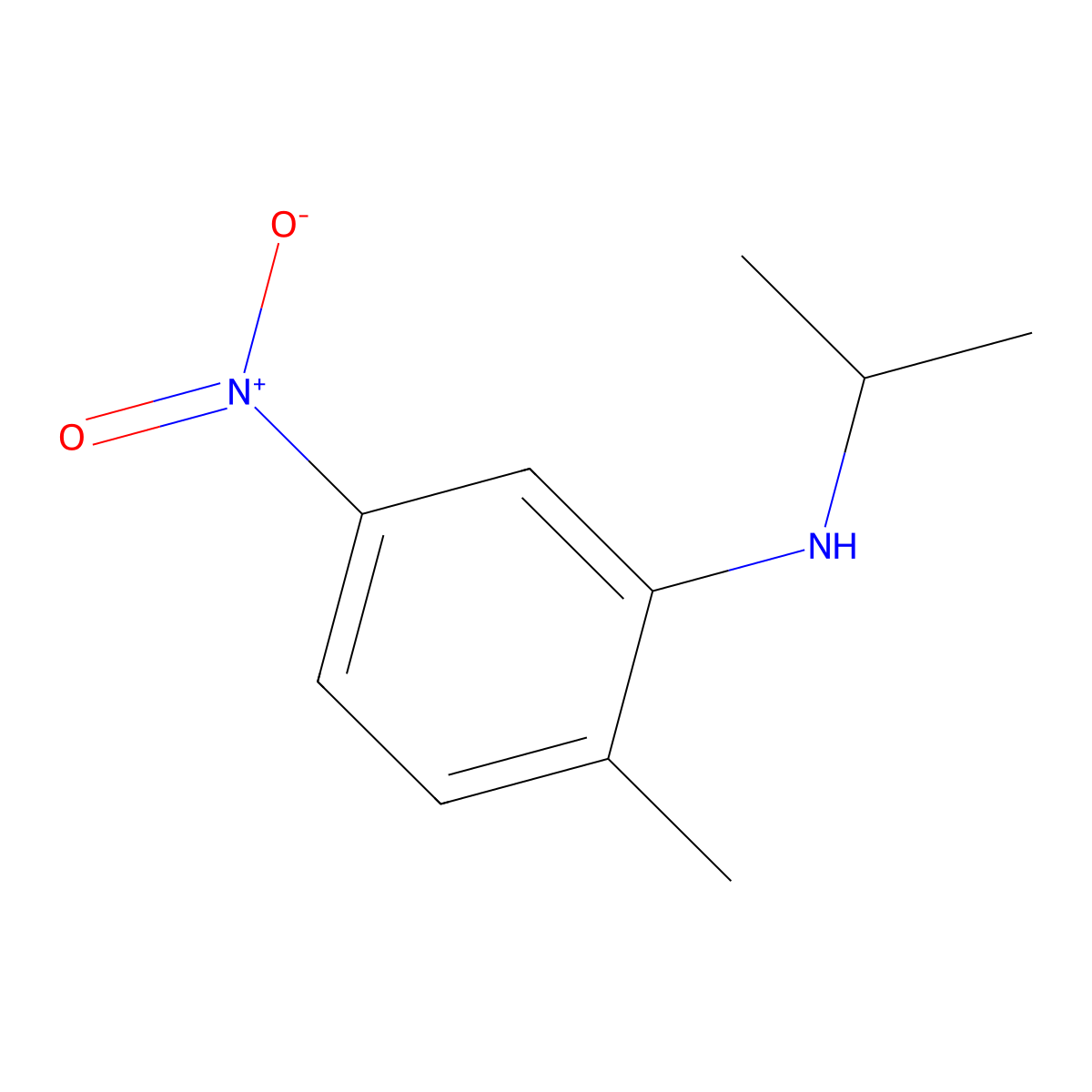 Isopropyl-(2-methyl-5-nitro-phenyl)-amine molecular structure, CAS 2100-48-3