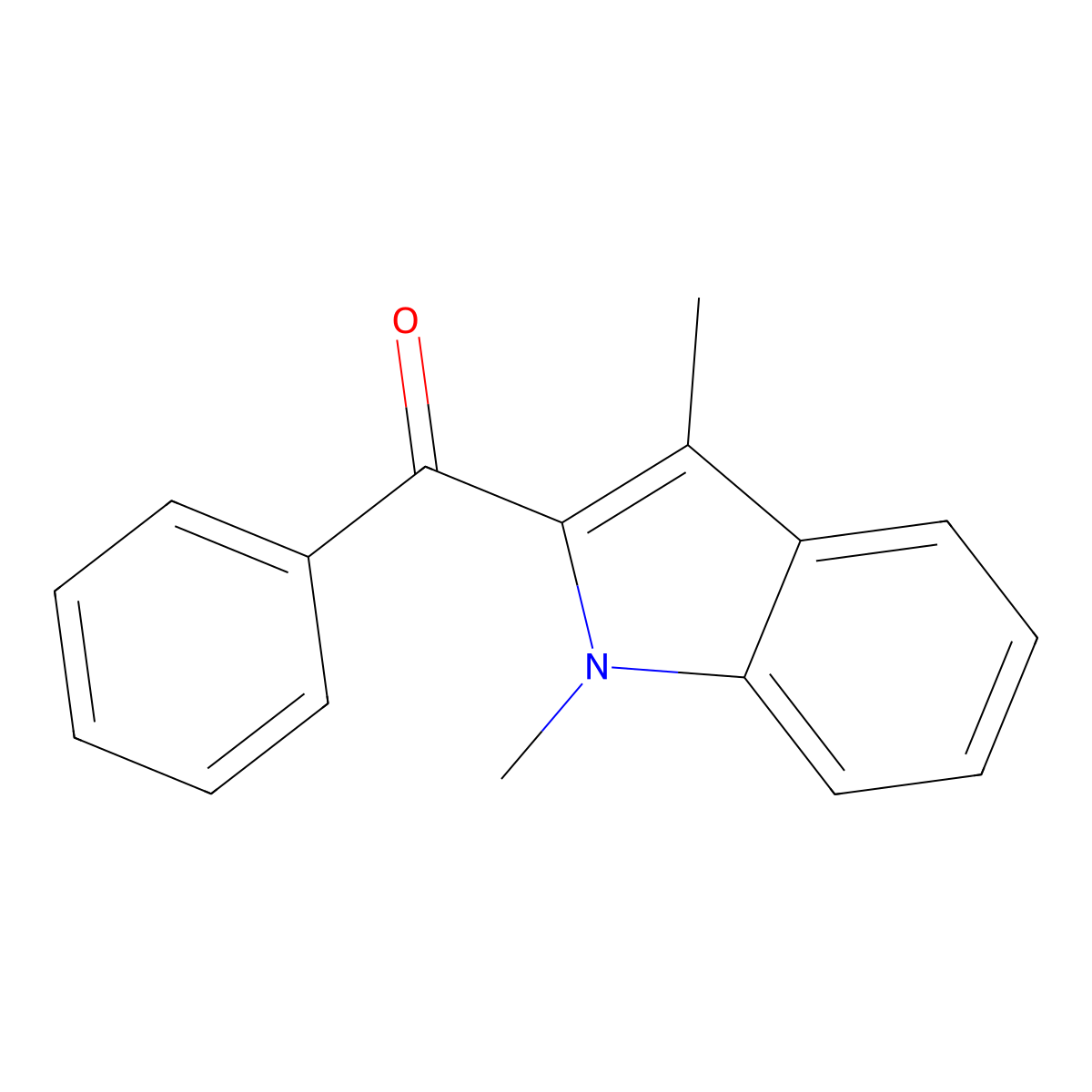 (1,3-Dimethylindol-2-yl)-phenylmethanone molecular structure, CAS 21000-12-4