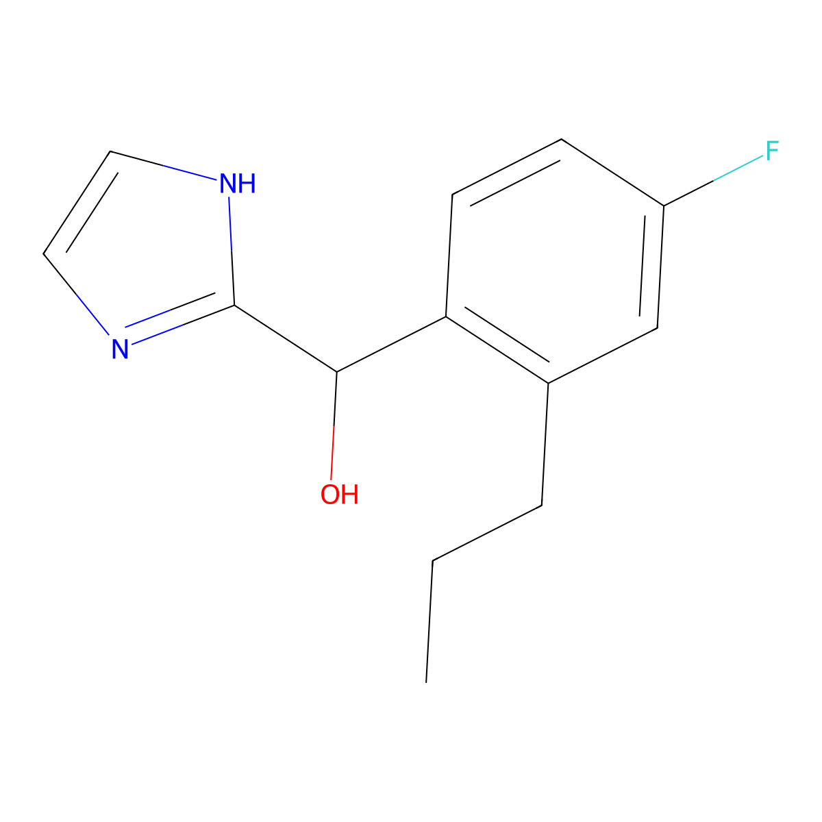 (S)-(4-fluoro-2-propylphenyl)(1H-imidazol-2-yl)methanol molecular structure, CAS 2100285-41-2
