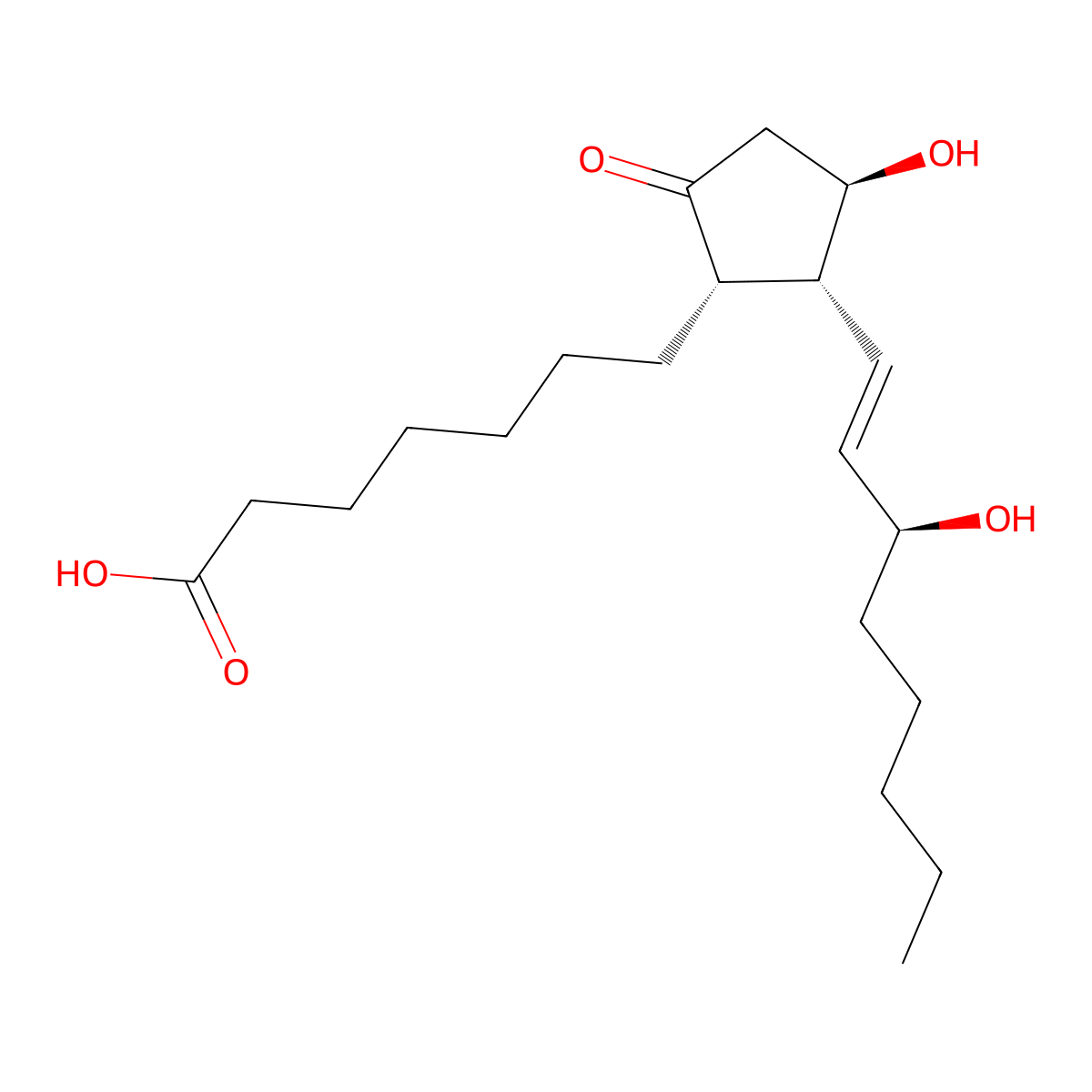 (8beta,11alpha,13E,15S)-11,15-Dihydroxy-9-oxoprost-13-en-1-oic acid molecular structure, CAS 21003-46-3
