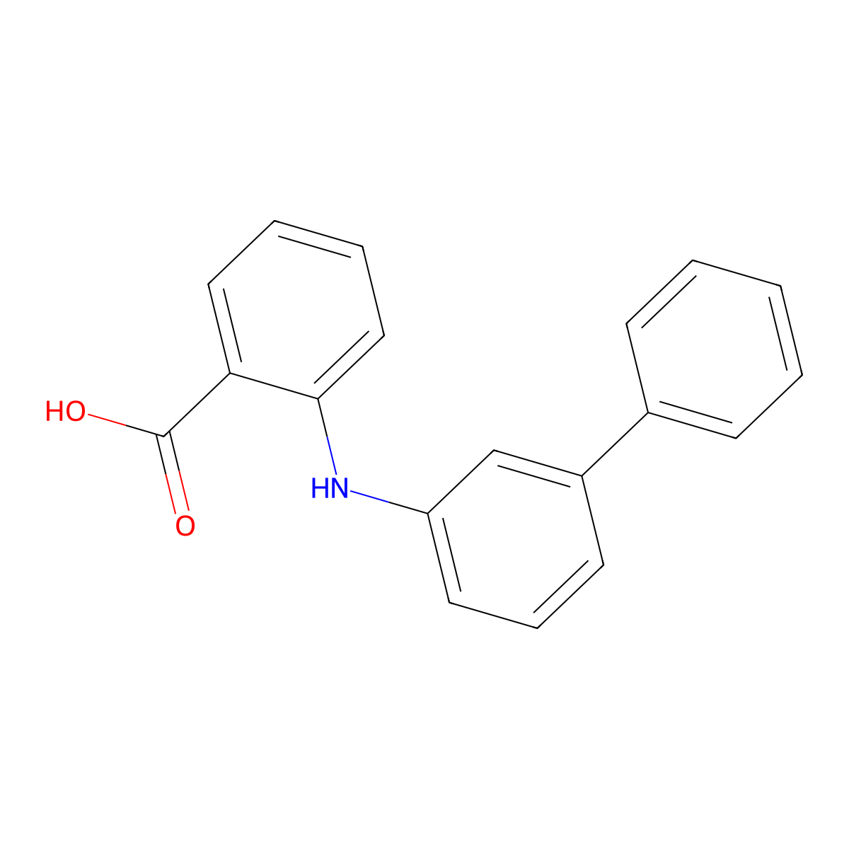 2-[([1,1'-Biphenyl]-3-yl)amino]benzoic acid molecular structure, CAS 21003-79-2