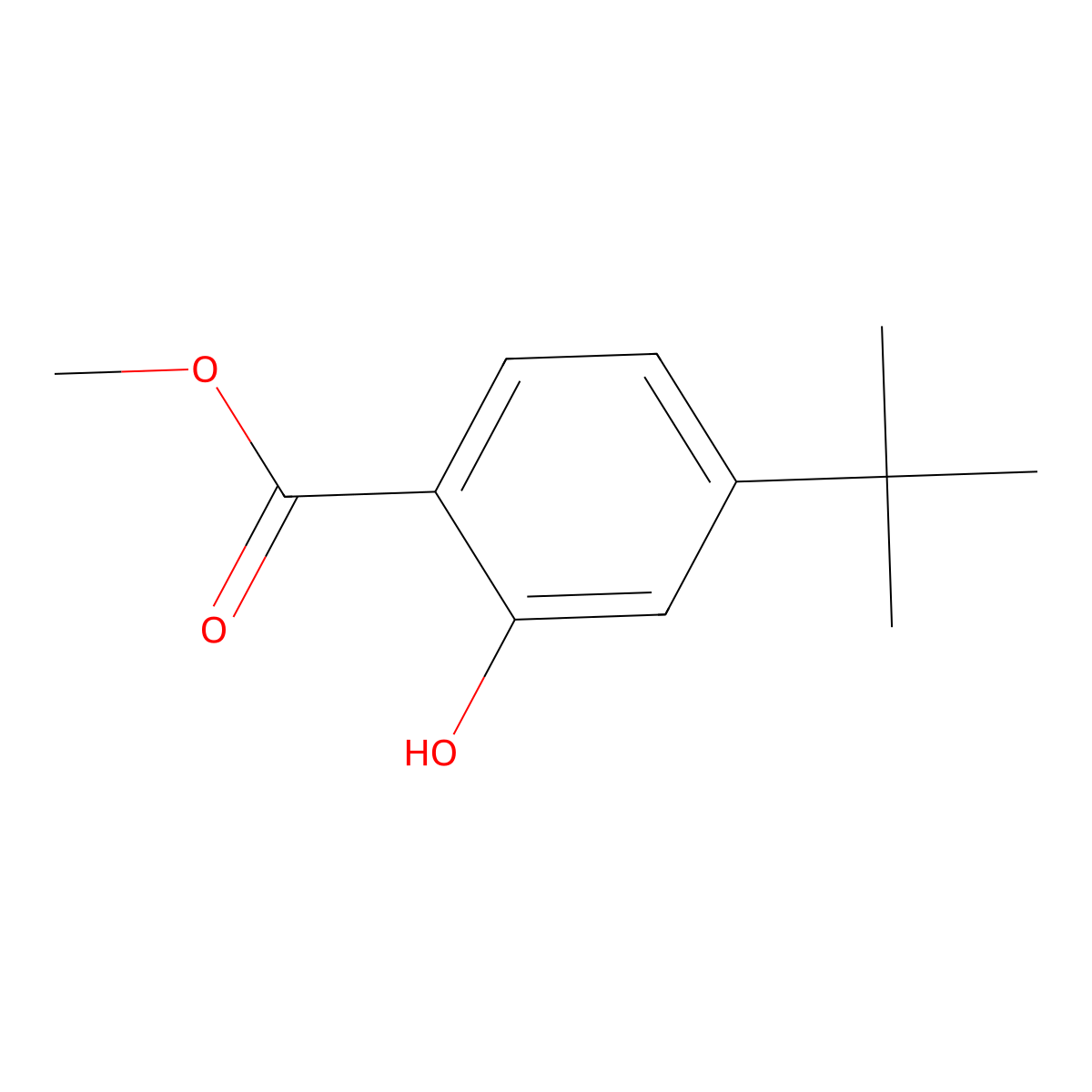 Methyl 4-tert-butyl-2-hydroxybenzoate molecular structure, CAS 21003-83-8