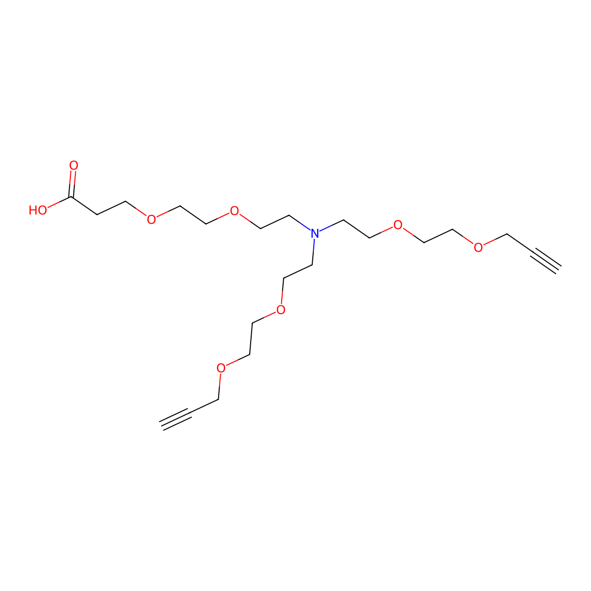 N-(Acid-PEG2)-N-bis(PEG2-propargyl) molecular structure, CAS 2100306-49-6