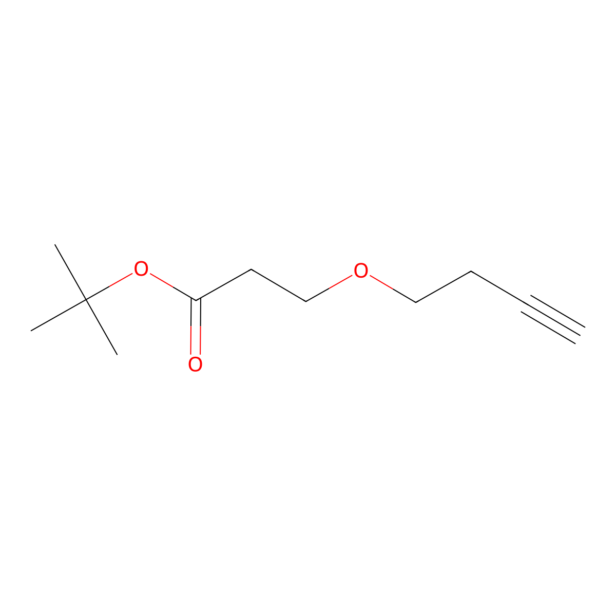 Alkyne-ethyl-PEG1-t-Butyl ester molecular structure, CAS 2100306-55-4