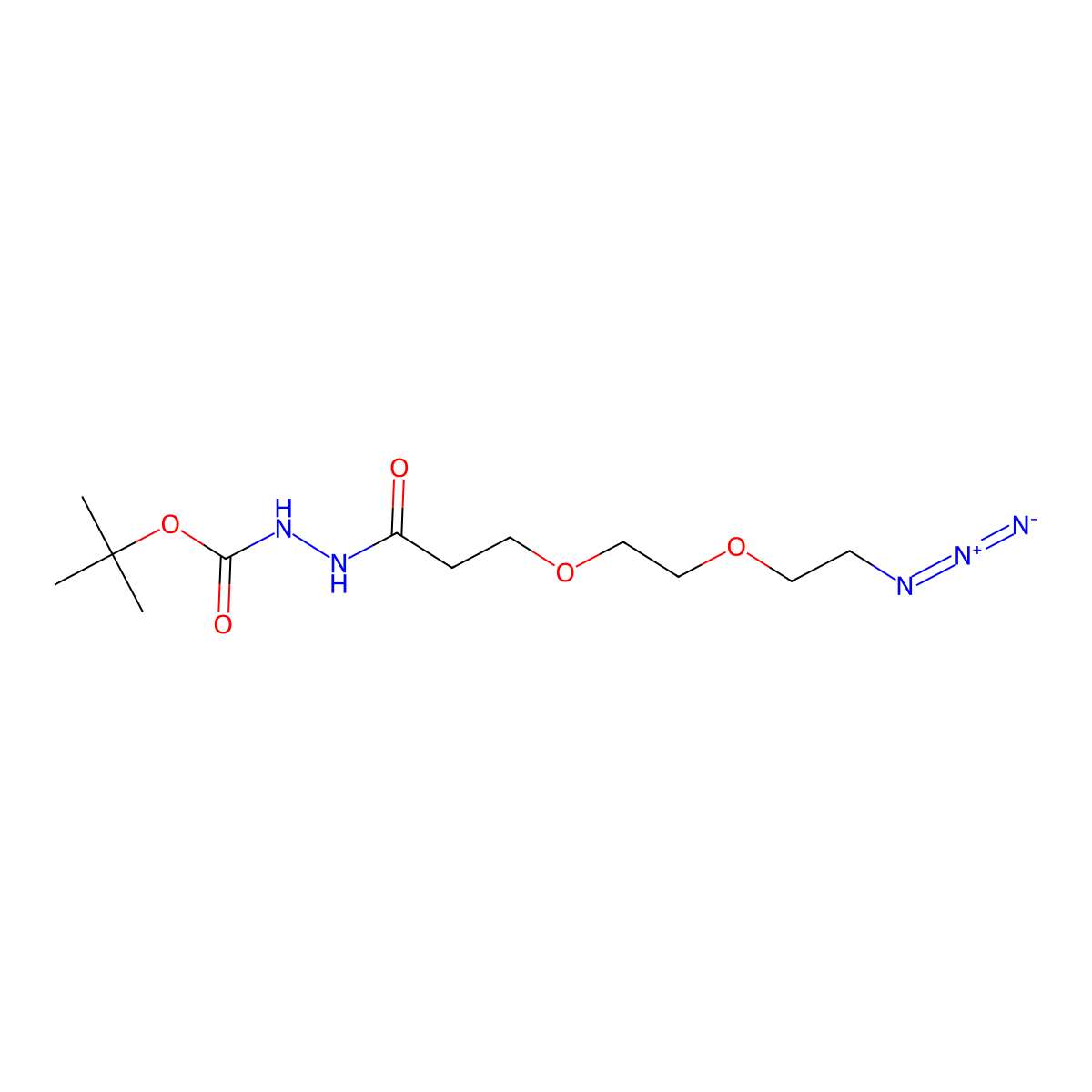 Azido-PEG2-t-Boc-hydrazide molecular structure, CAS 2100306-56-5