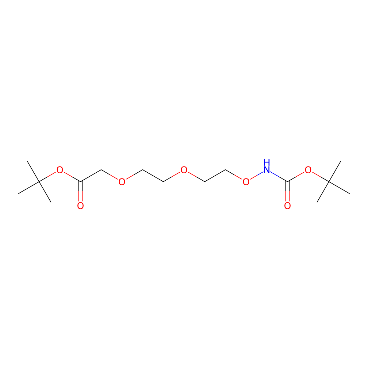 t-Boc-Aminooxy-PEG2-CH2CO2tBu molecular structure, CAS 2100306-57-6