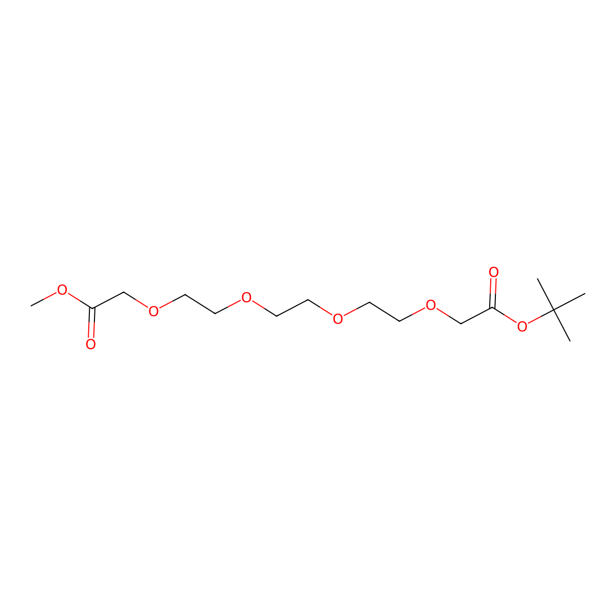 3,6,9,12-Tetraoxatetradecanedioic acid, 1-(1,1-dimethylethyl) 14-methyl ester molecular structure, CAS 2100306-59-8