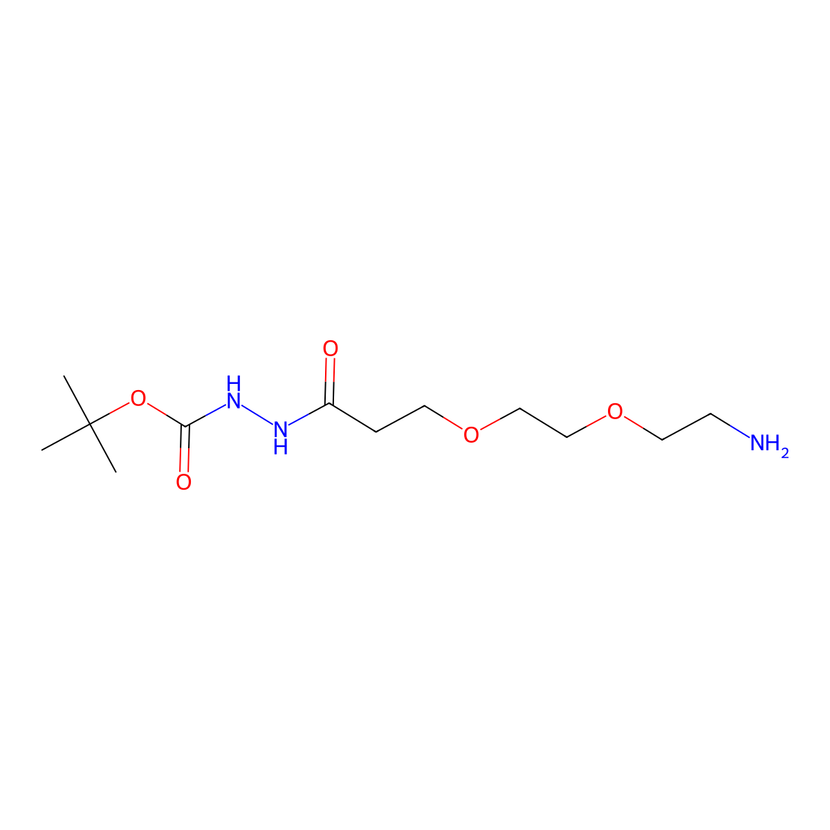 Amino-PEG2-t-Boc-hydrazide molecular structure, CAS 2100306-60-1