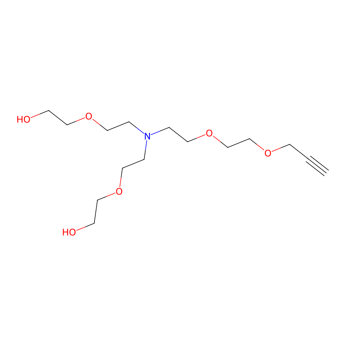 N-(Propargyl-PEG2)-N-bis(PEG1-alcohol) molecular structure, CAS 2100306-62-3