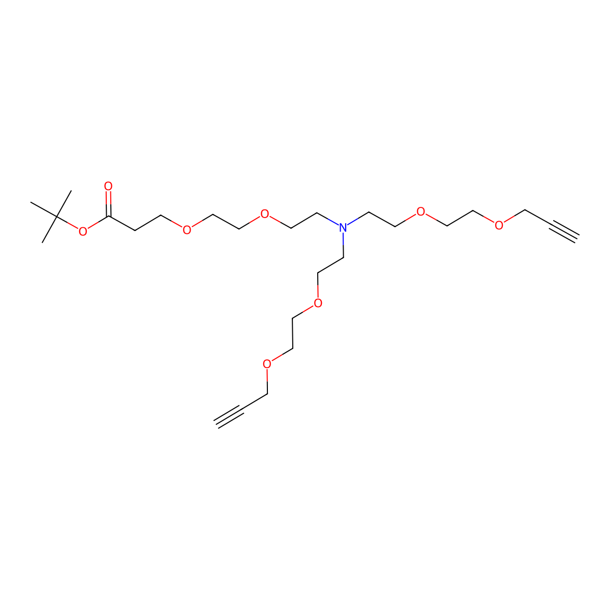 N-(t-butyl ester-PEG2)-N-bis(PEG2-propargyl) molecular structure, CAS 2100306-69-0