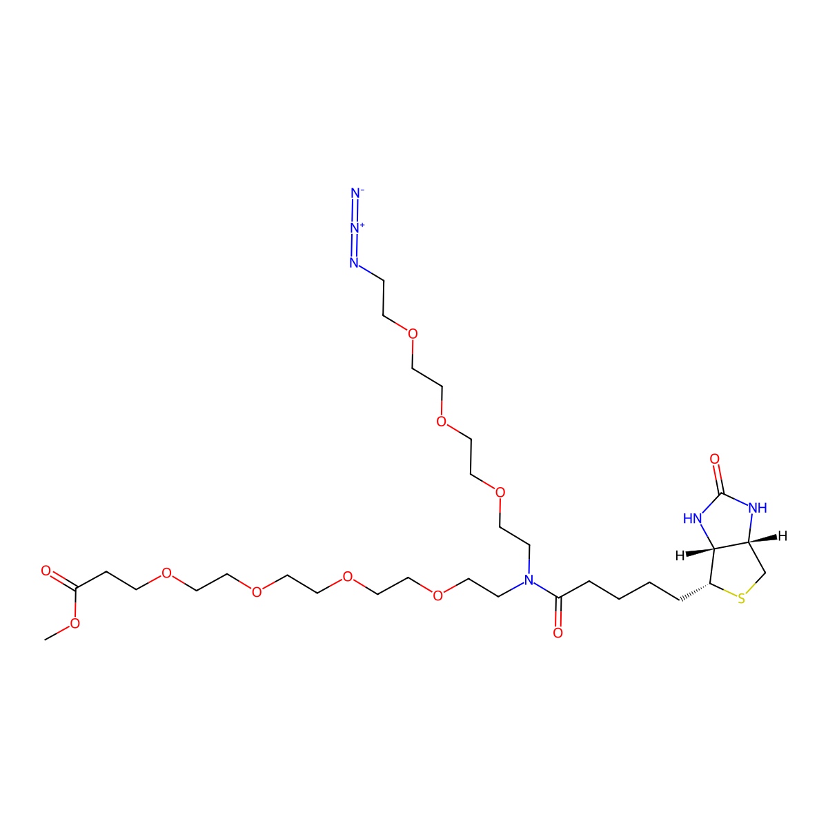 N-(Azido-PEG3)-N-Biotin-PEG4-methyl ester molecular structure, CAS 2100306-76-9