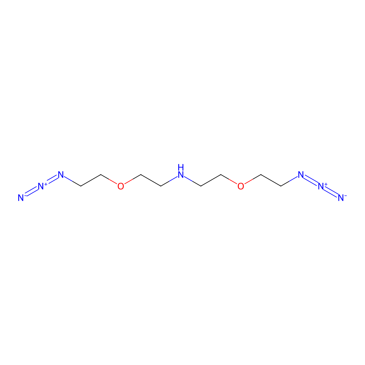 NH-bis(PEG1-azide) molecular structure, CAS 2100306-81-6
