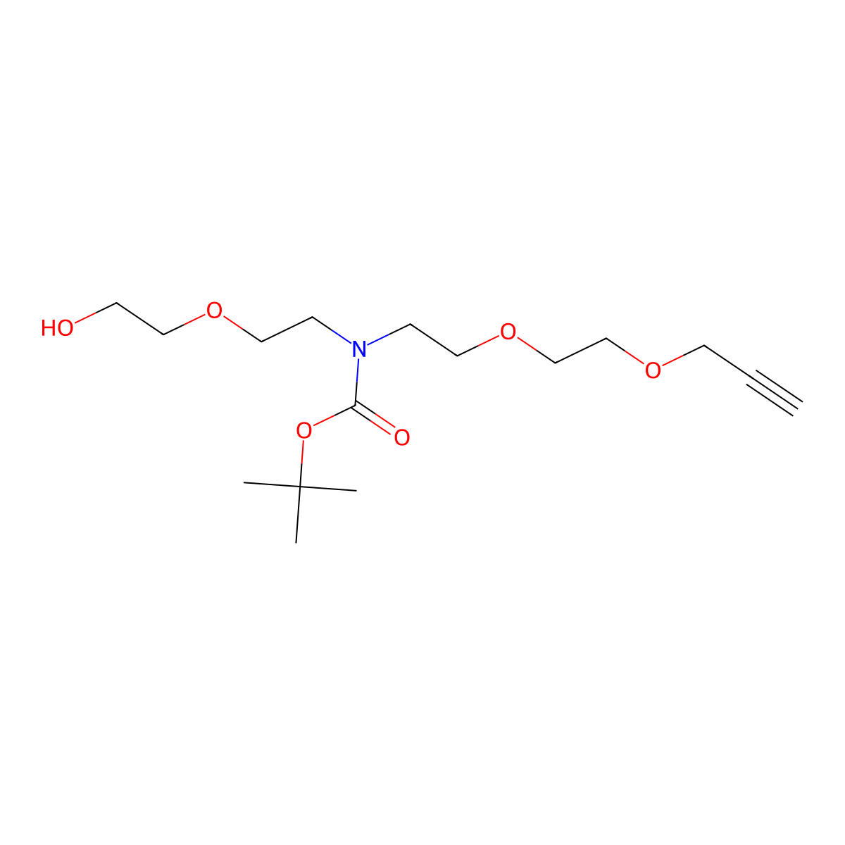 N-(PEG1-OH)-N-Boc-PEG2-propargyl molecular structure, CAS 2100306-85-0
