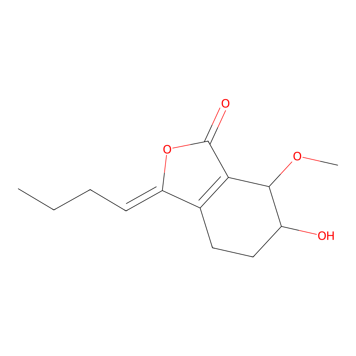 6-Hydroxy-7-methoxydihydroligustilide molecular structure, CAS 210036-09-2