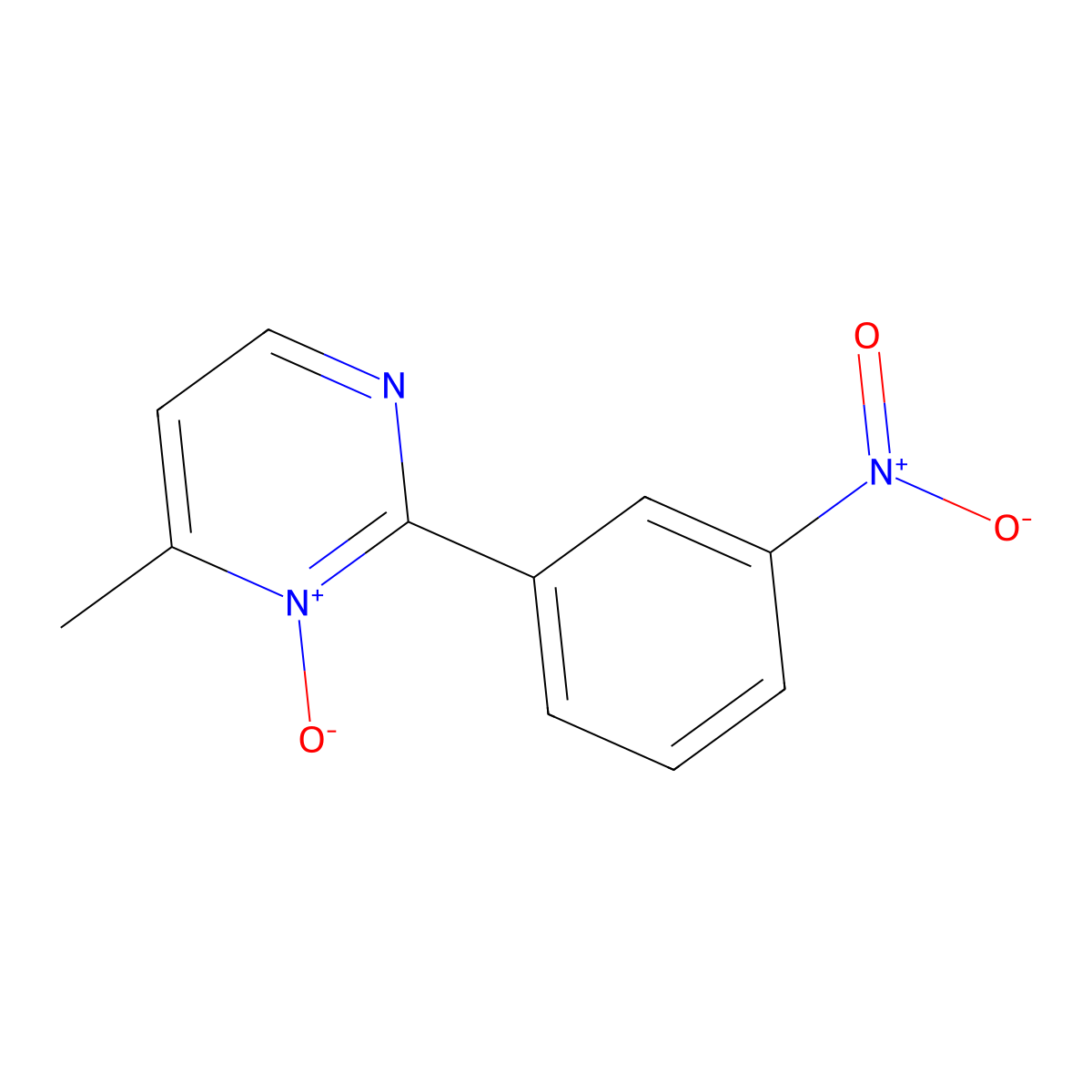 6-Methyl-2-(3-nitrophenyl)pyrimidin-1-ium-1-olate molecular structure, CAS 210036-45-6