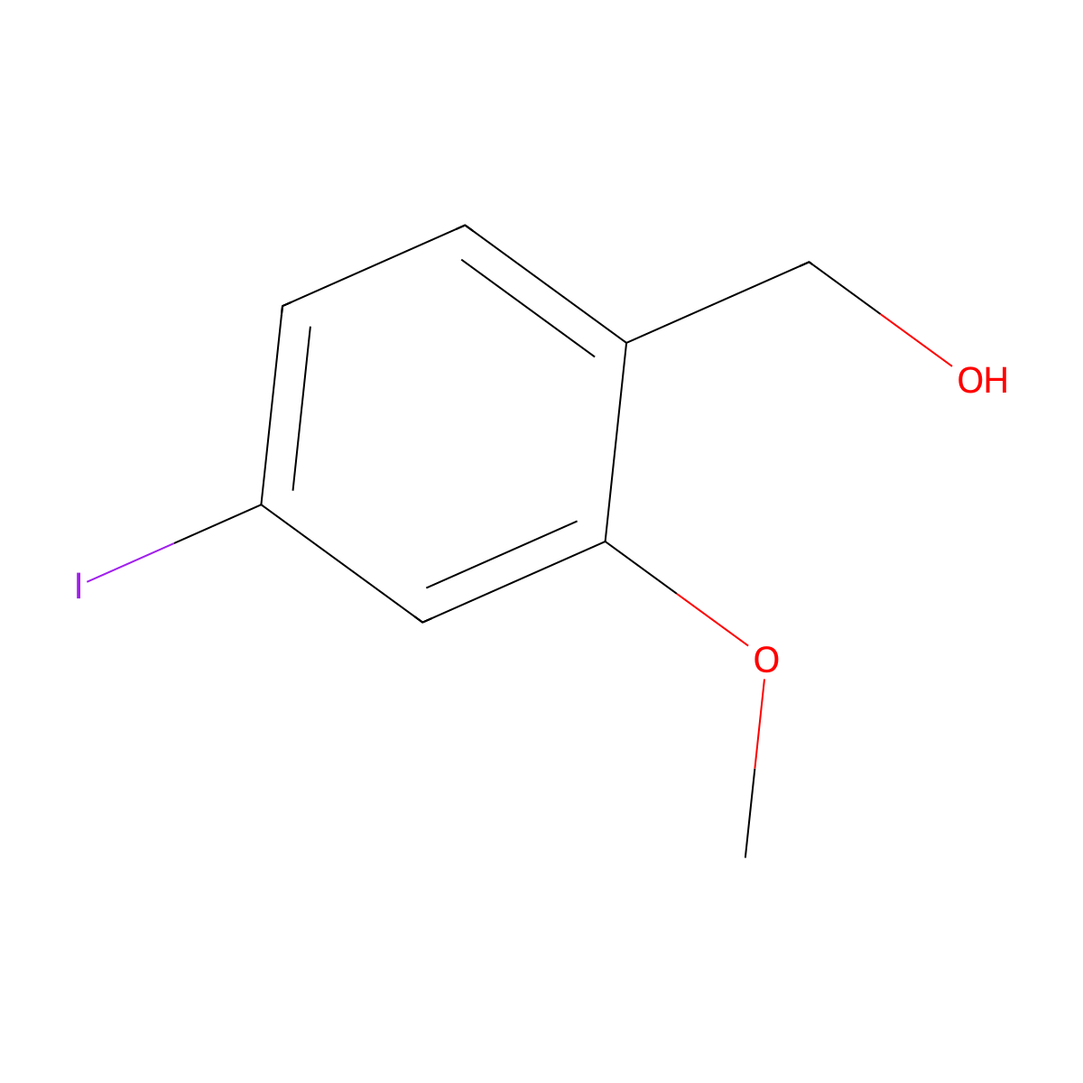 4-Iodo-2-methoxybenzyl alcohol molecular structure, CAS 210037-23-3