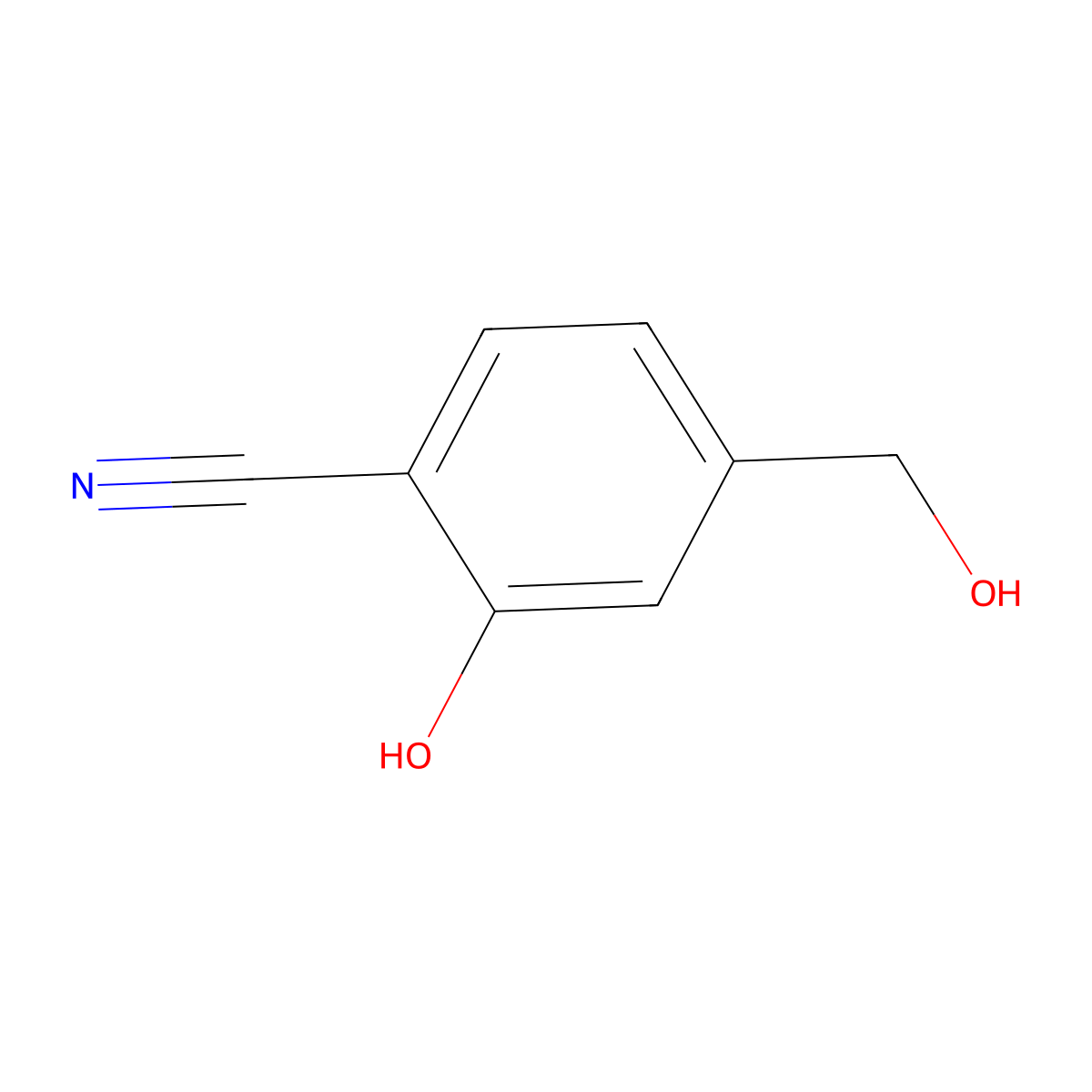 2-Hydroxy-4-(hydroxymethyl)benzonitrile molecular structure, CAS 210037-55-1