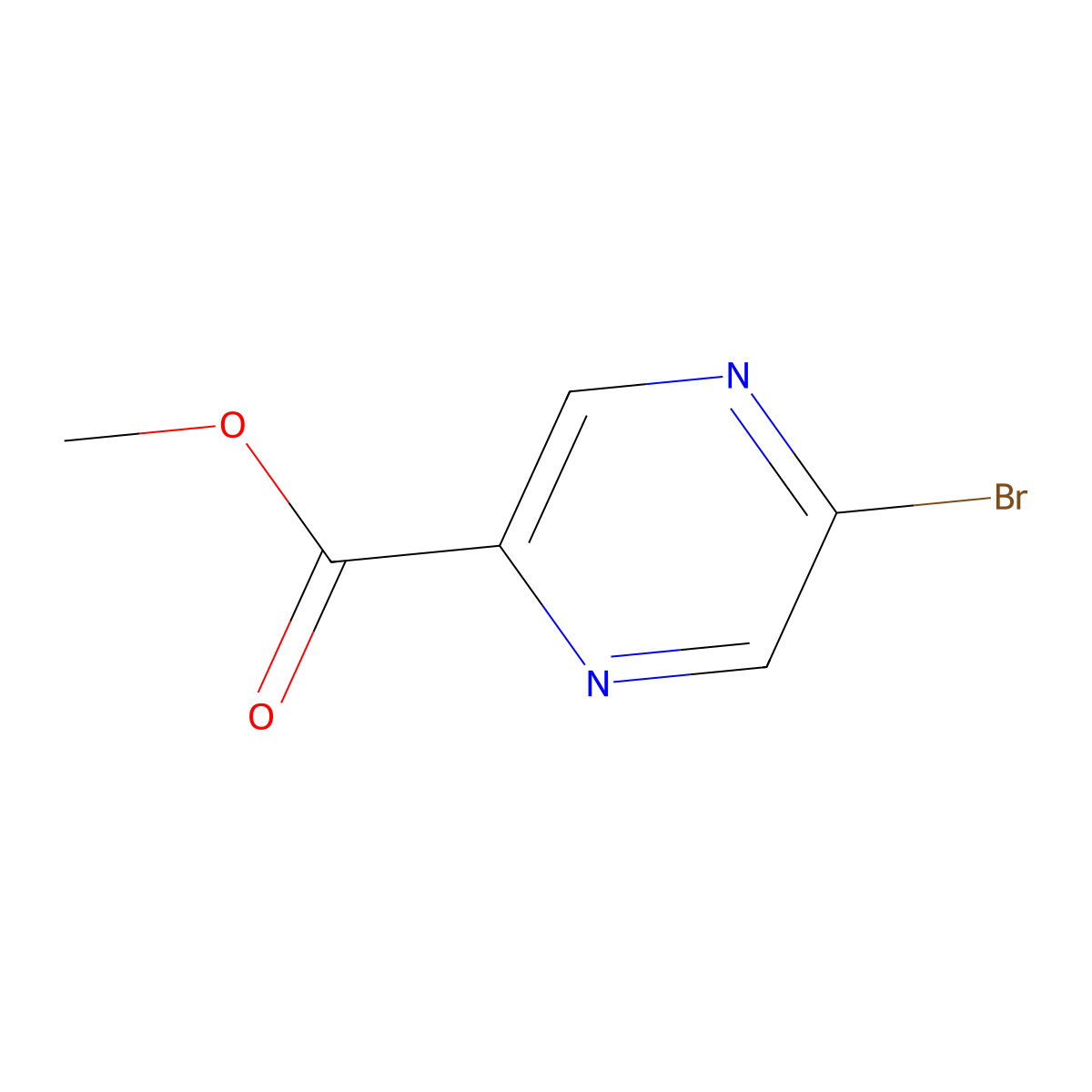Methyl 5-bromopyrazine-2-carboxylate molecular structure, CAS 210037-58-4