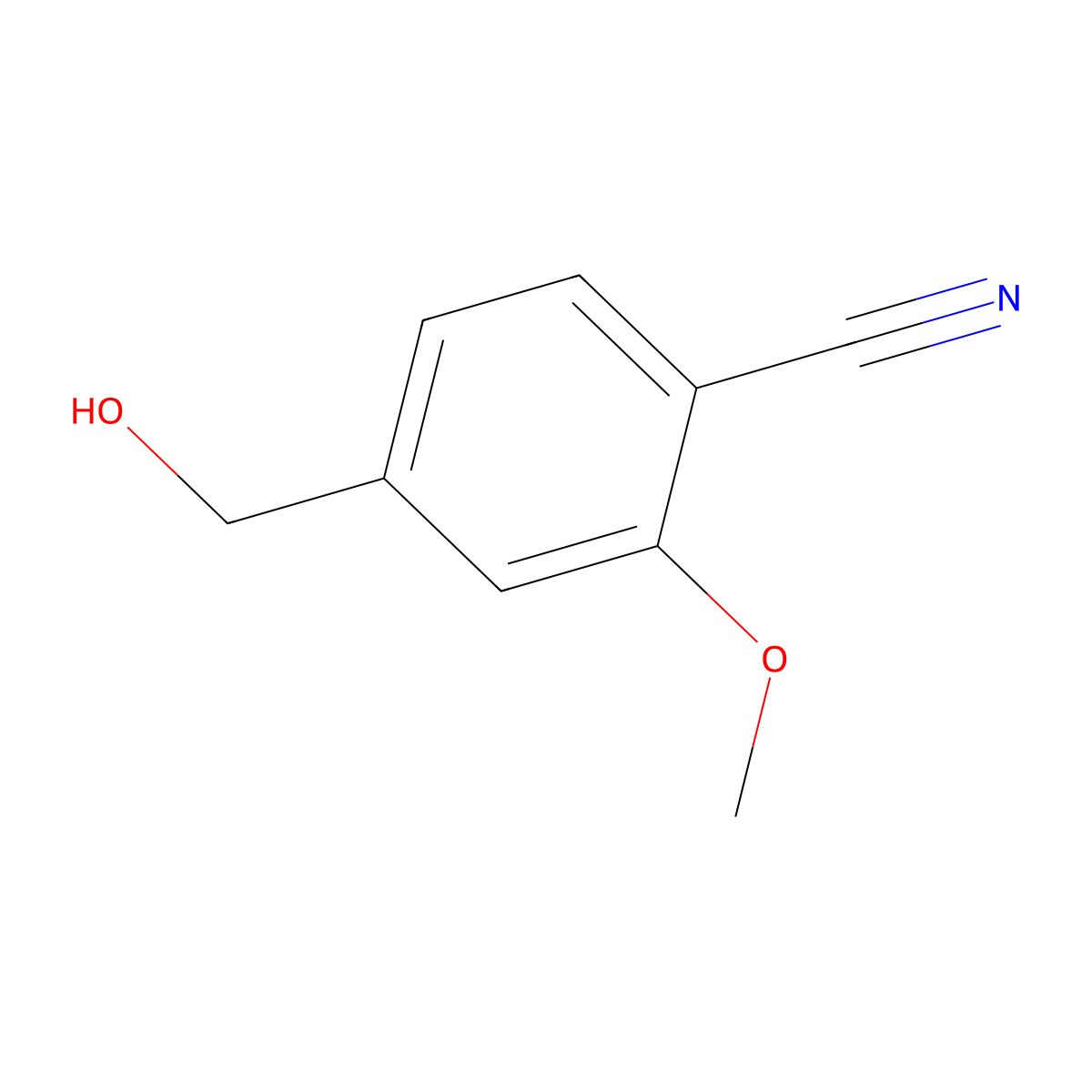 4-(hydroxymethyl)-2-methoxyBenzonitrile molecular structure, CAS 210037-77-7