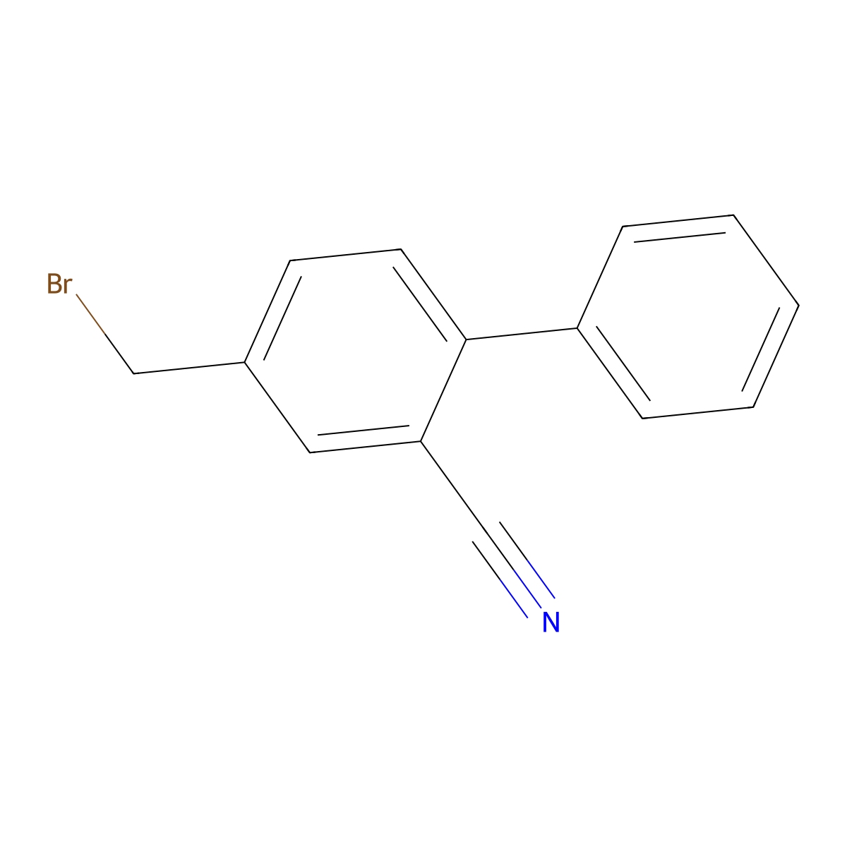 4-Bromomethyl-2-cyanobiphenyl molecular structure, CAS 210037-90-4
